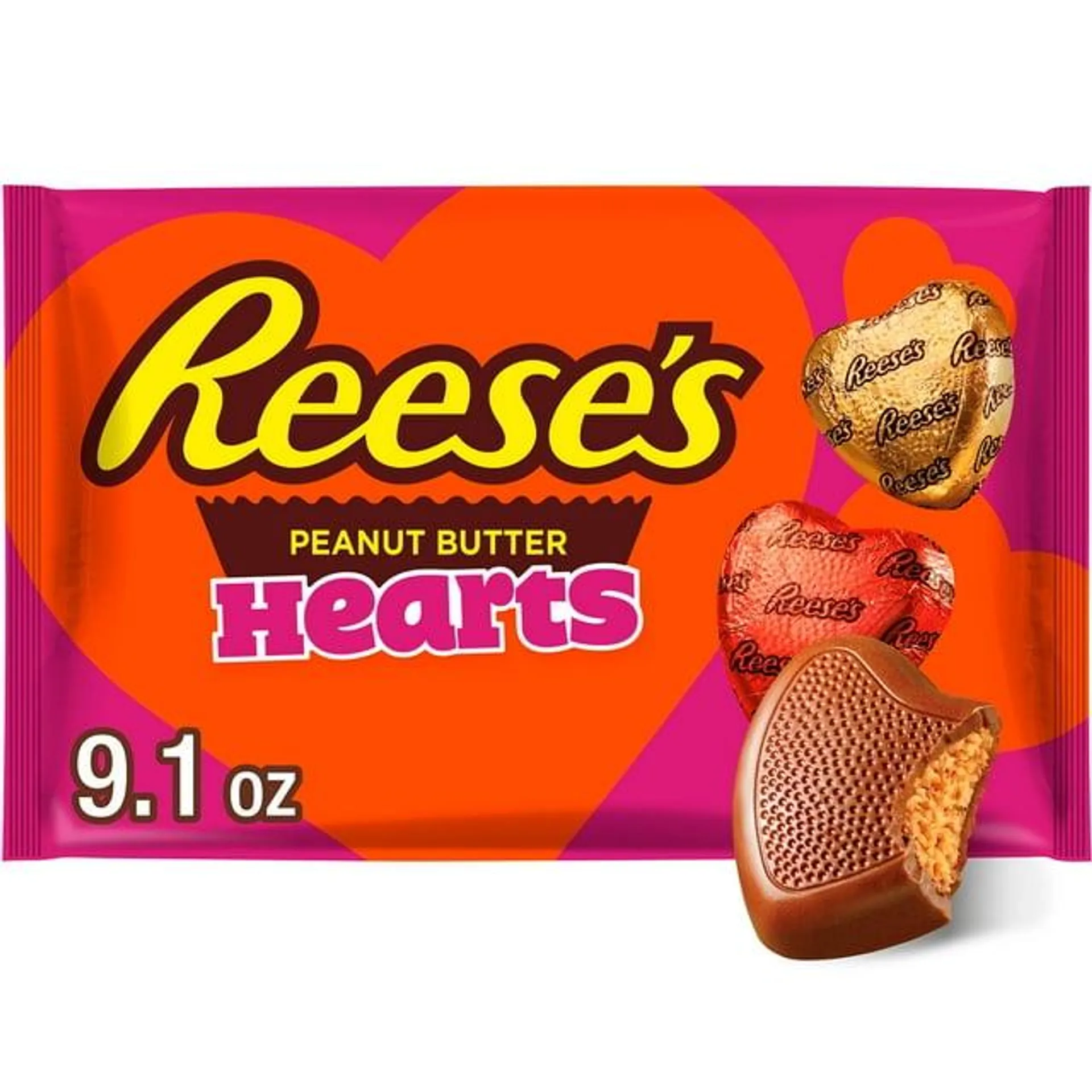 Reese's Chocolate Peanut Butter Creme Hearts Valentine's Candy, Bag 9.1 oz