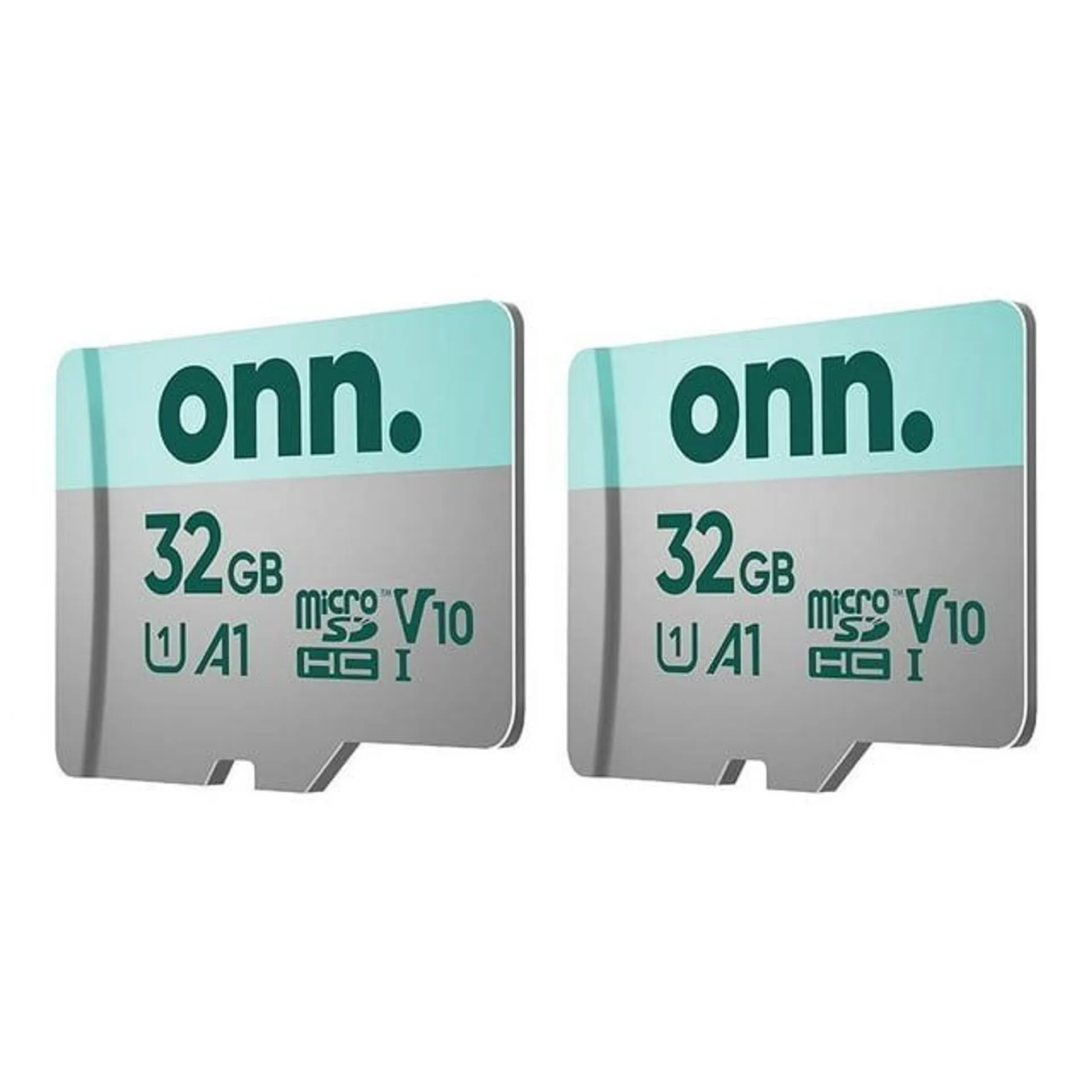 onn. 32GB Class 10 U1 MicroSDHC Flash Memory Card 2-Pack