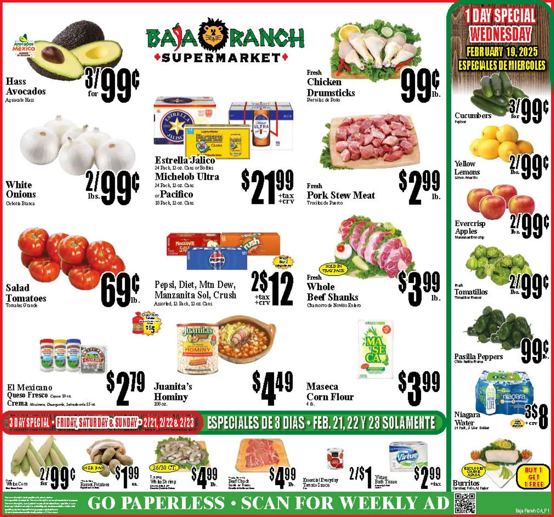 Catálogo de Baja Ranch Weekly Ad 19 de febrero al 25 de febrero 2025 - Página 1