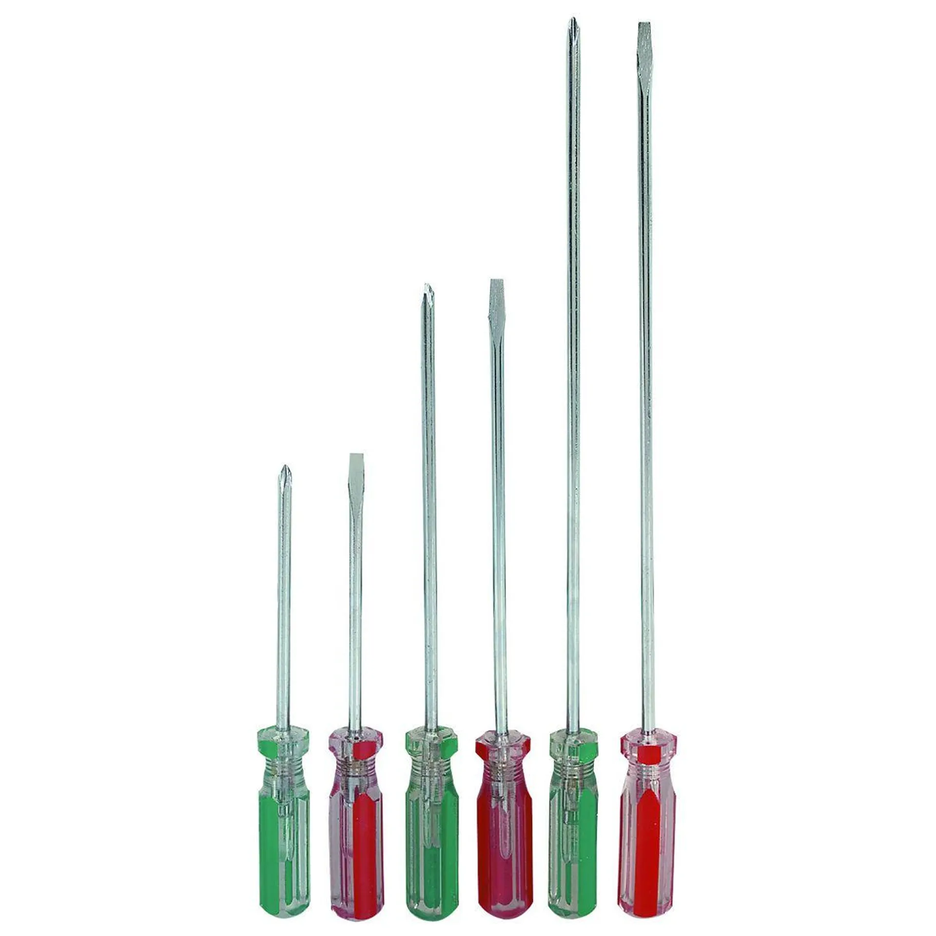 PITTSBURGH 3 In., 5 In., 8 In. Screwdriver Set, 6 Piece