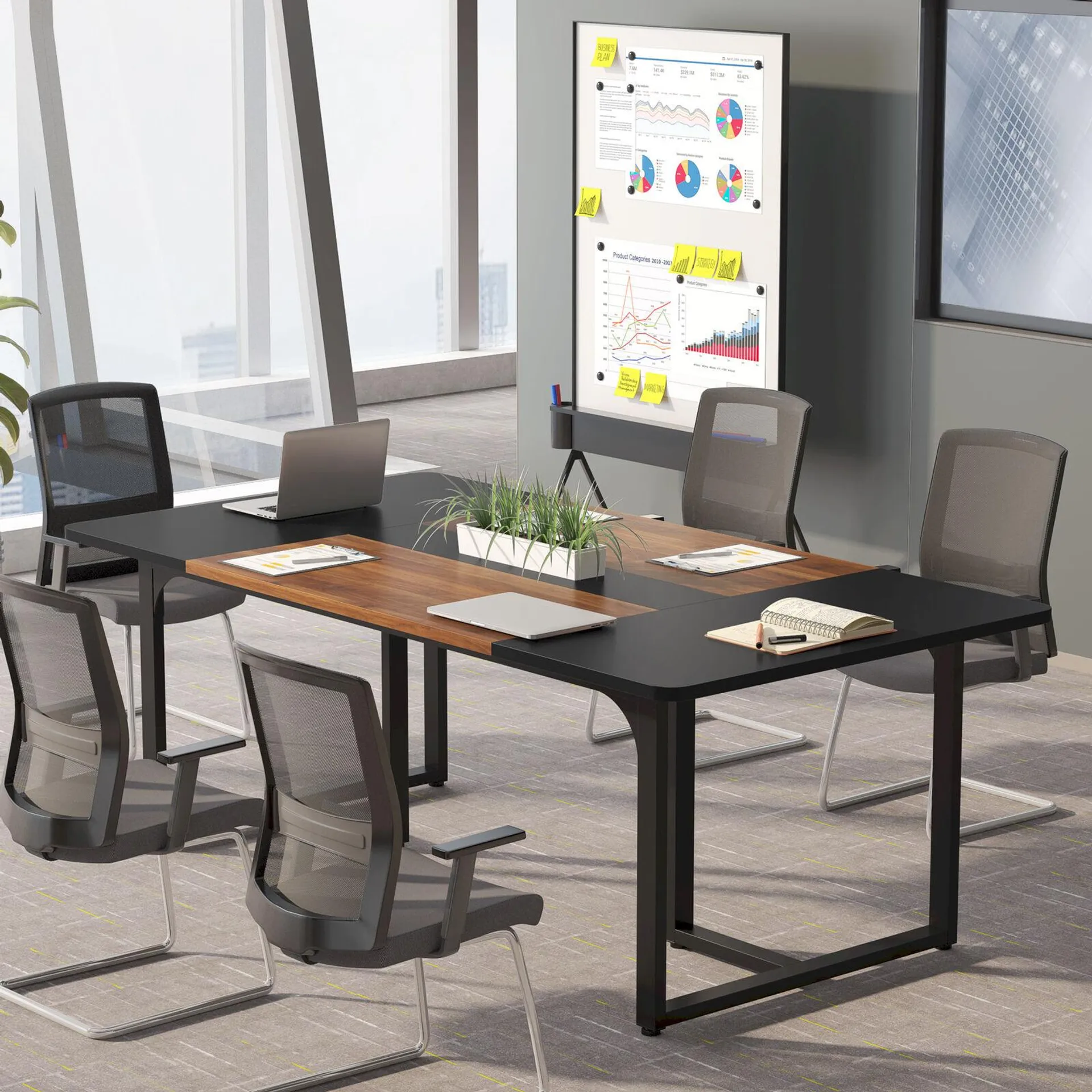 Great Choice Products Rectangle Conference Table Office Business Table for Small Meeting Room Chamber