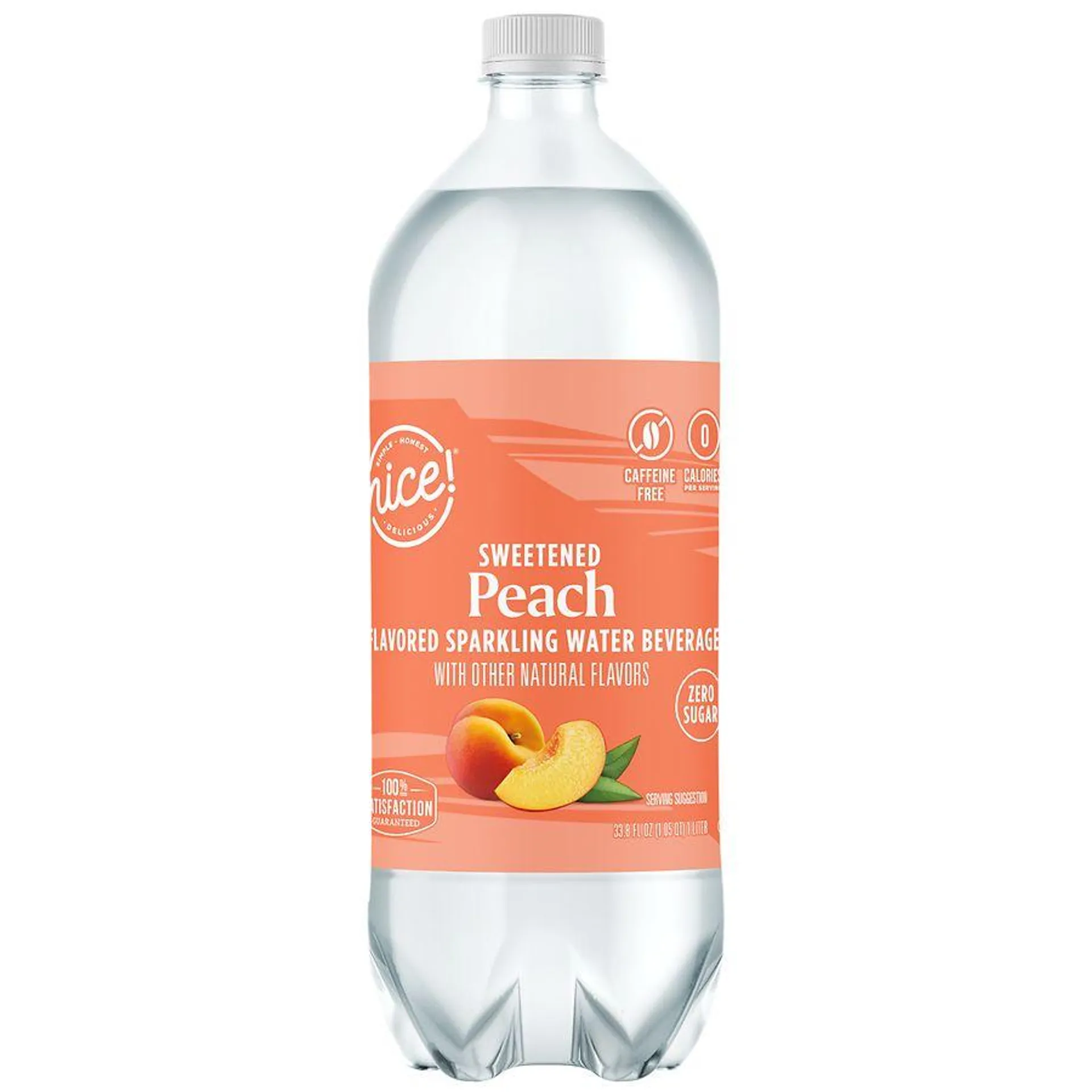 Flavored Sparkling Water Beverage Peach