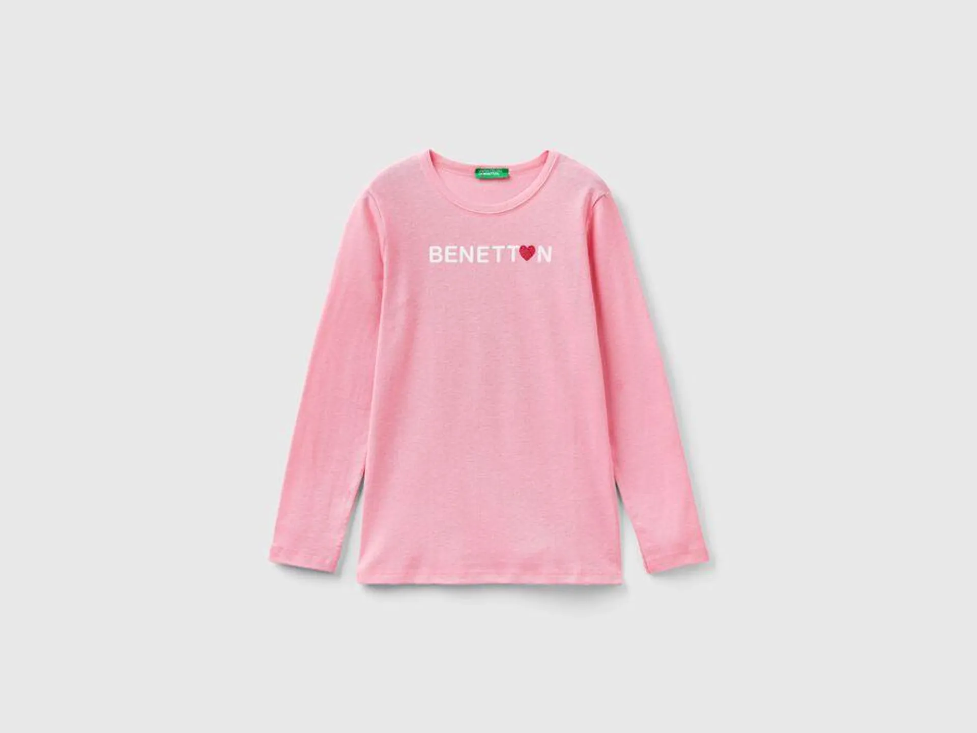 Camiseta de manga larga con estampado de glitter