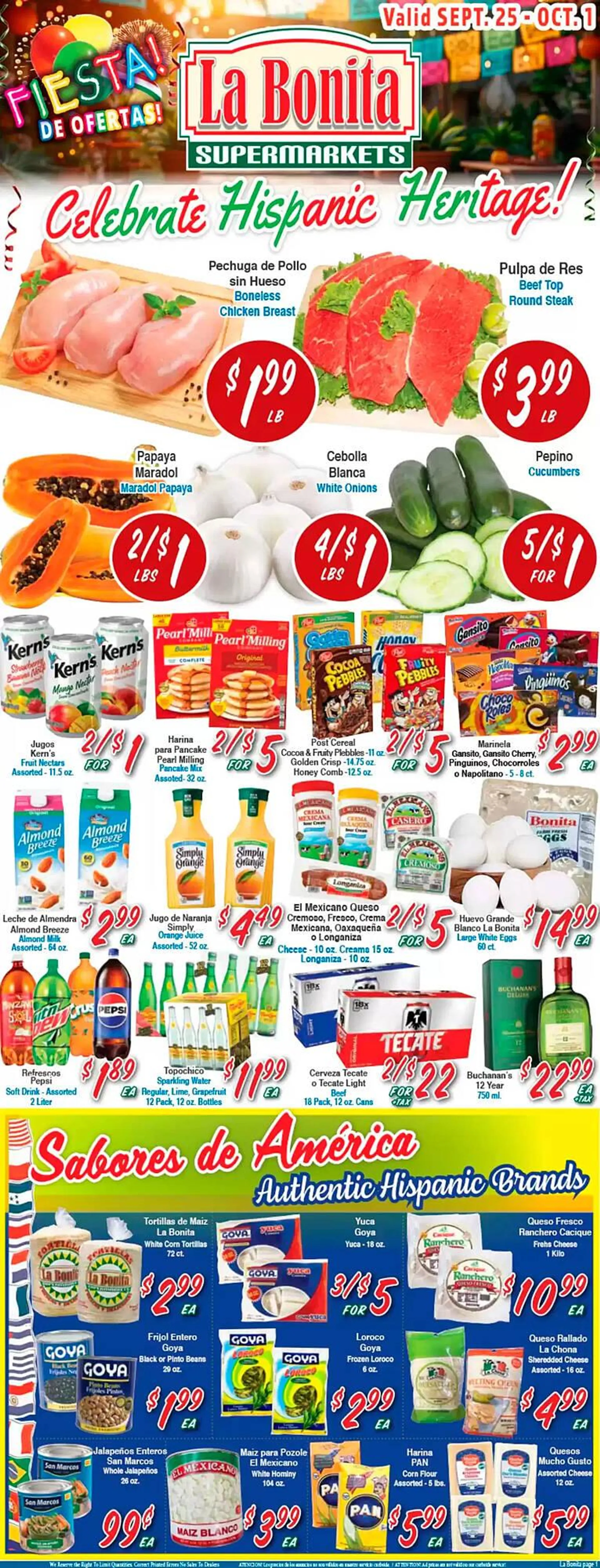 La Bonita Supermarkets Weekly Ad - 1