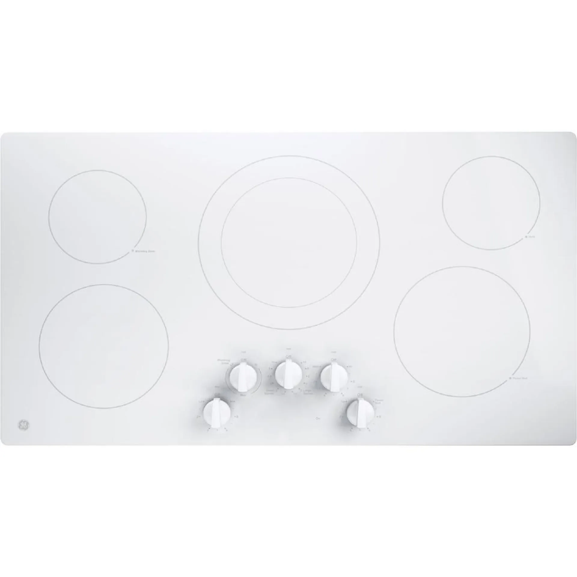 GE Appliances JP3036TLWW 36" Built-In Knob Control Electric Cooktop - White