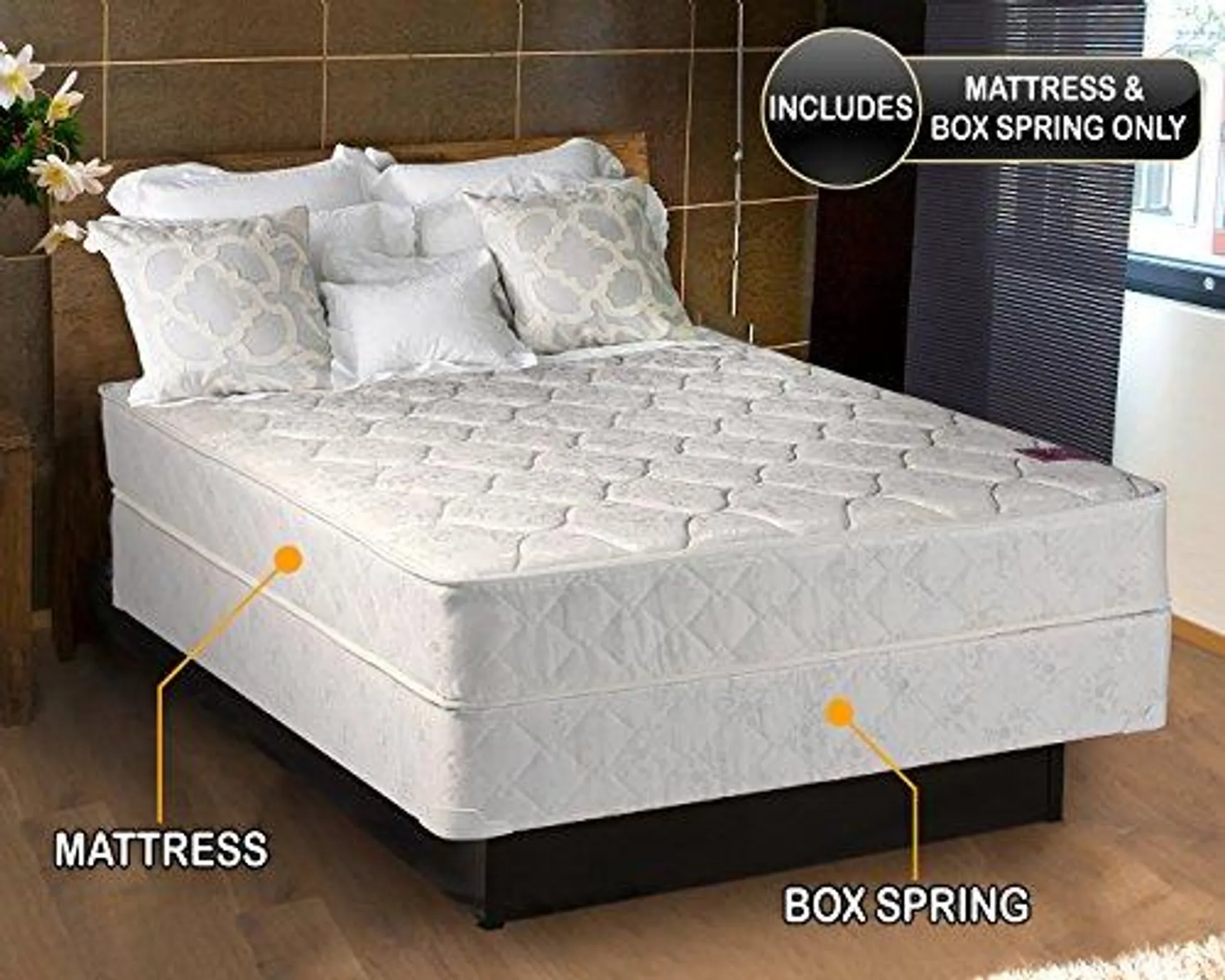 Dream Solutions USA Legacy Gentle Firm Full Size (54"x75"x8") Mattress and Box Spring Set - Fully Assembled, Good for Your Back, Longlasting