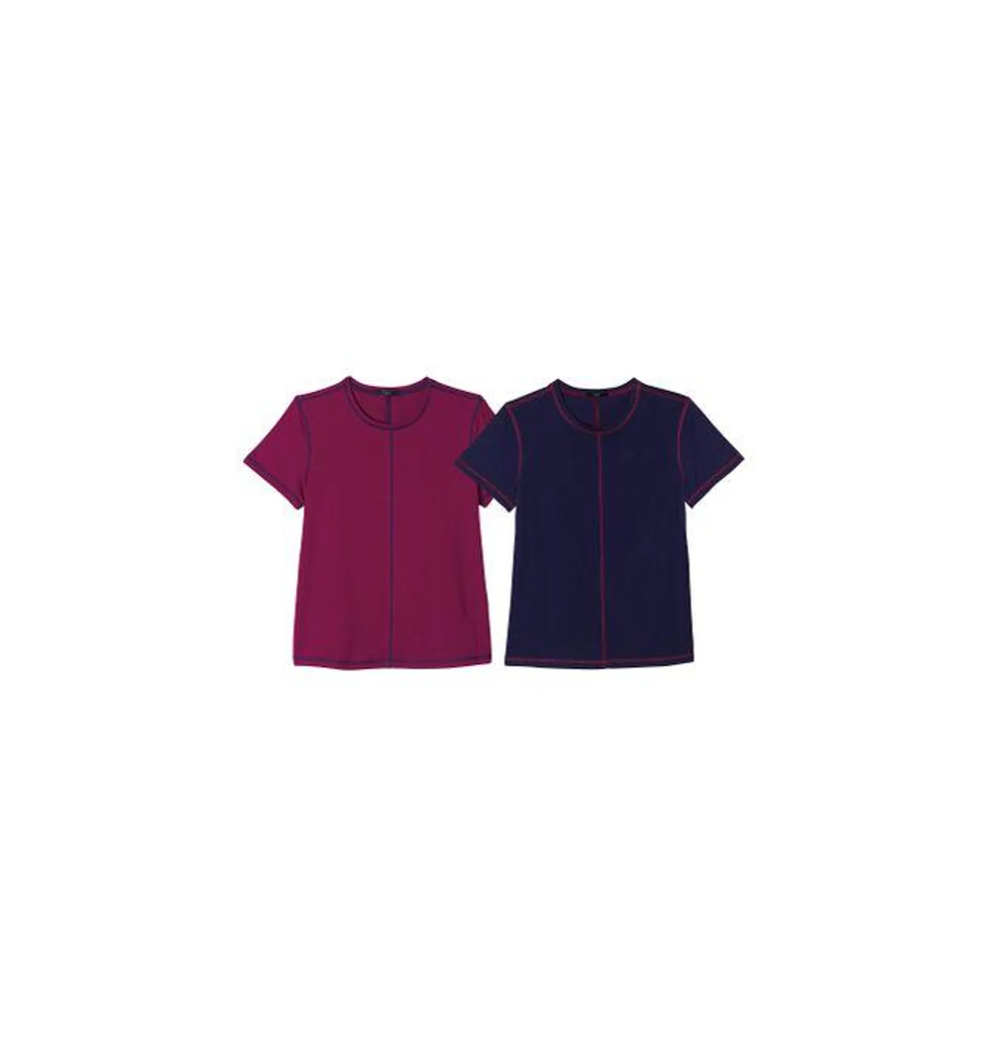 2 Pack Contrast Stitched Tops