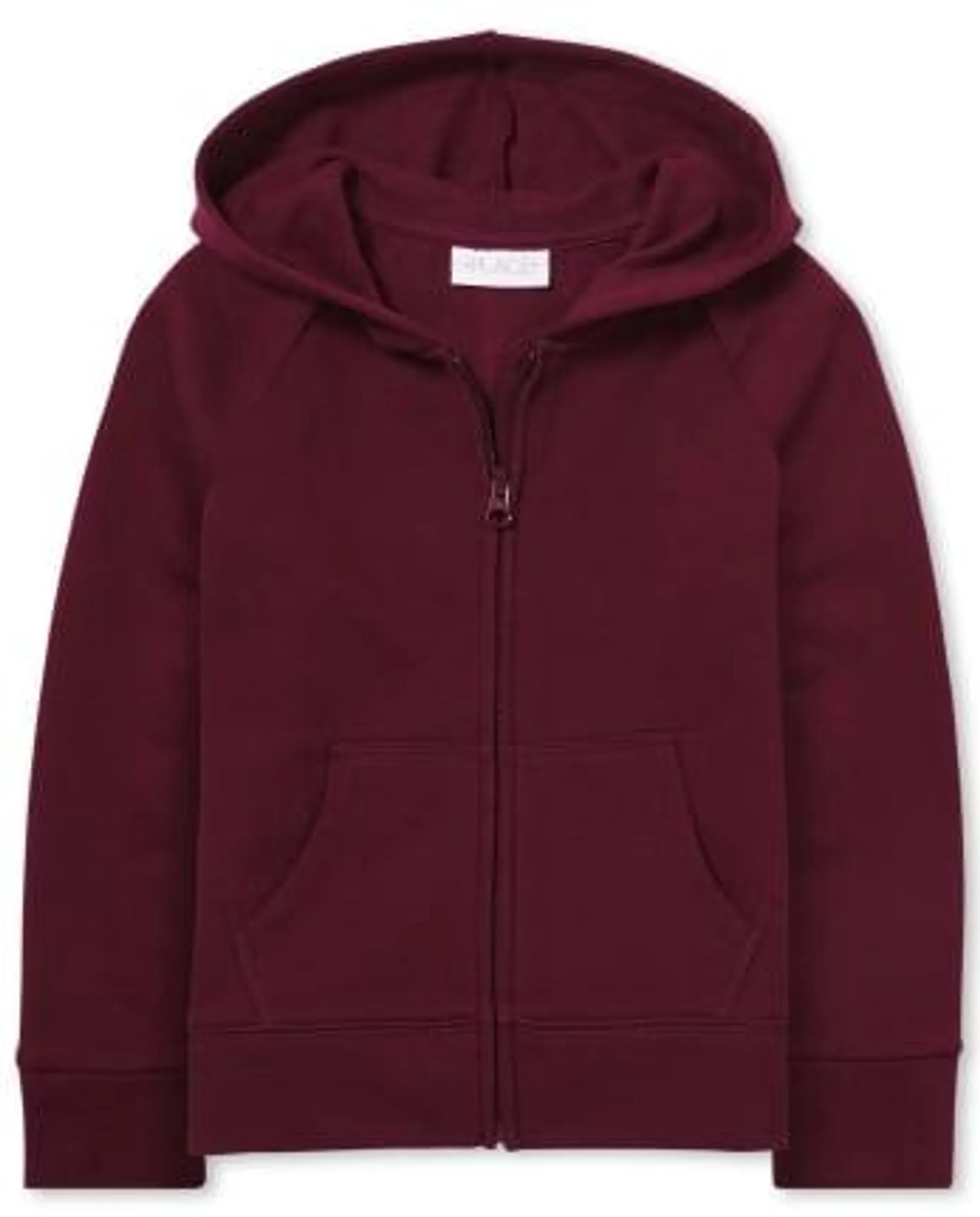 Girls Fleece Zip Up Hoodie - rubine