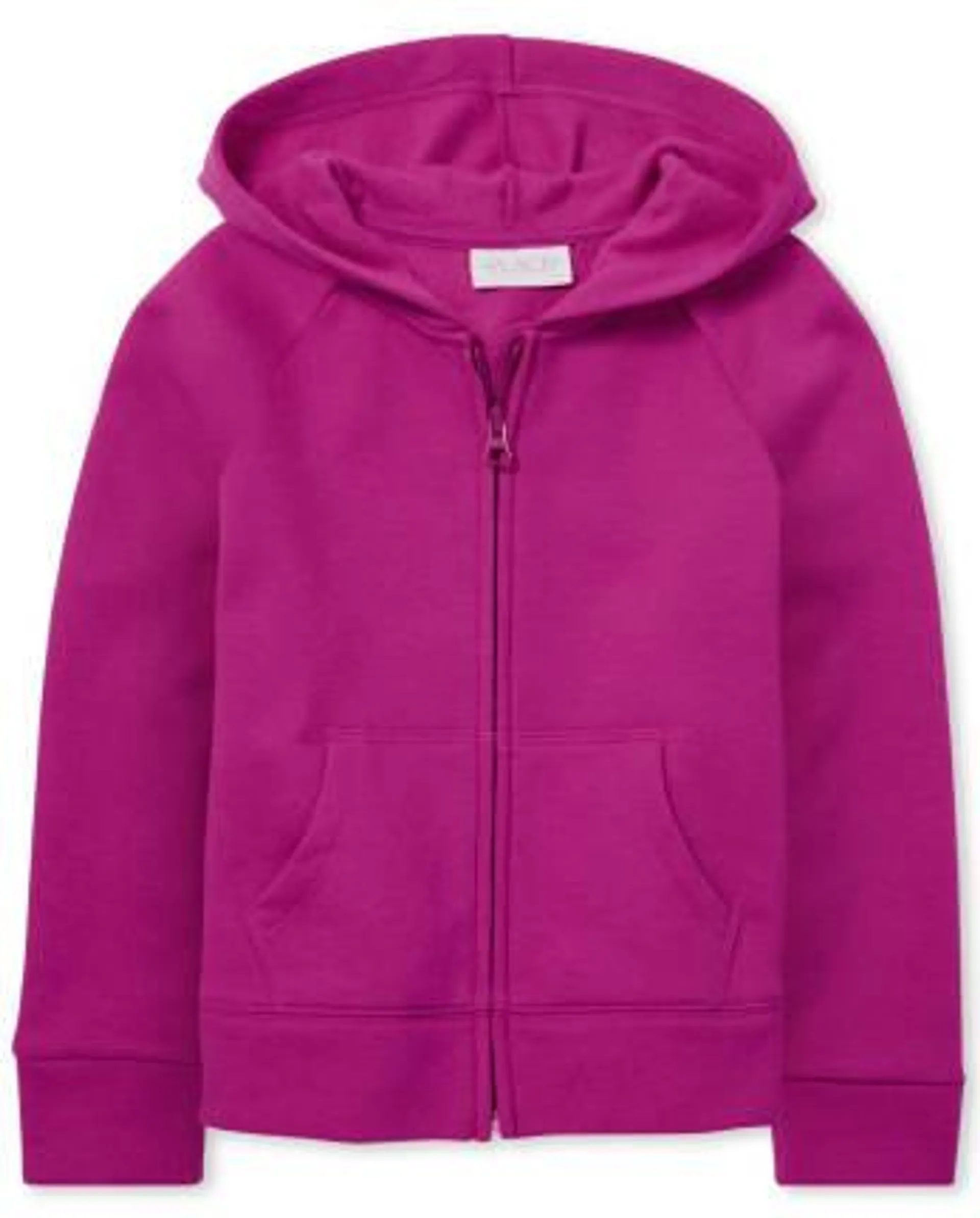 Girls Fleece Zip Up Hoodie - aurora pink