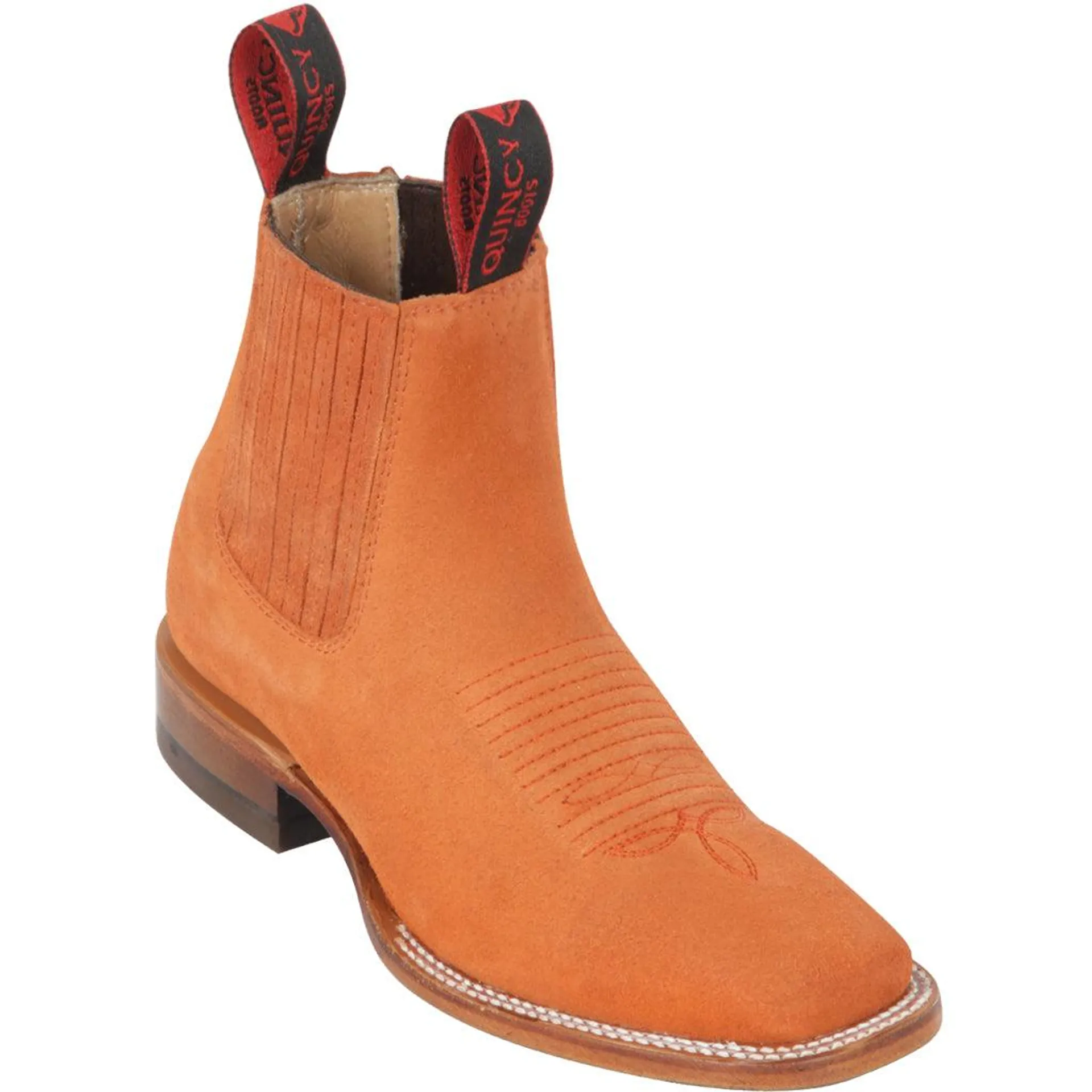 Botines Charros Piel Nobuck Punta Cuadrada para Mujer Quincy Q82BJ6347