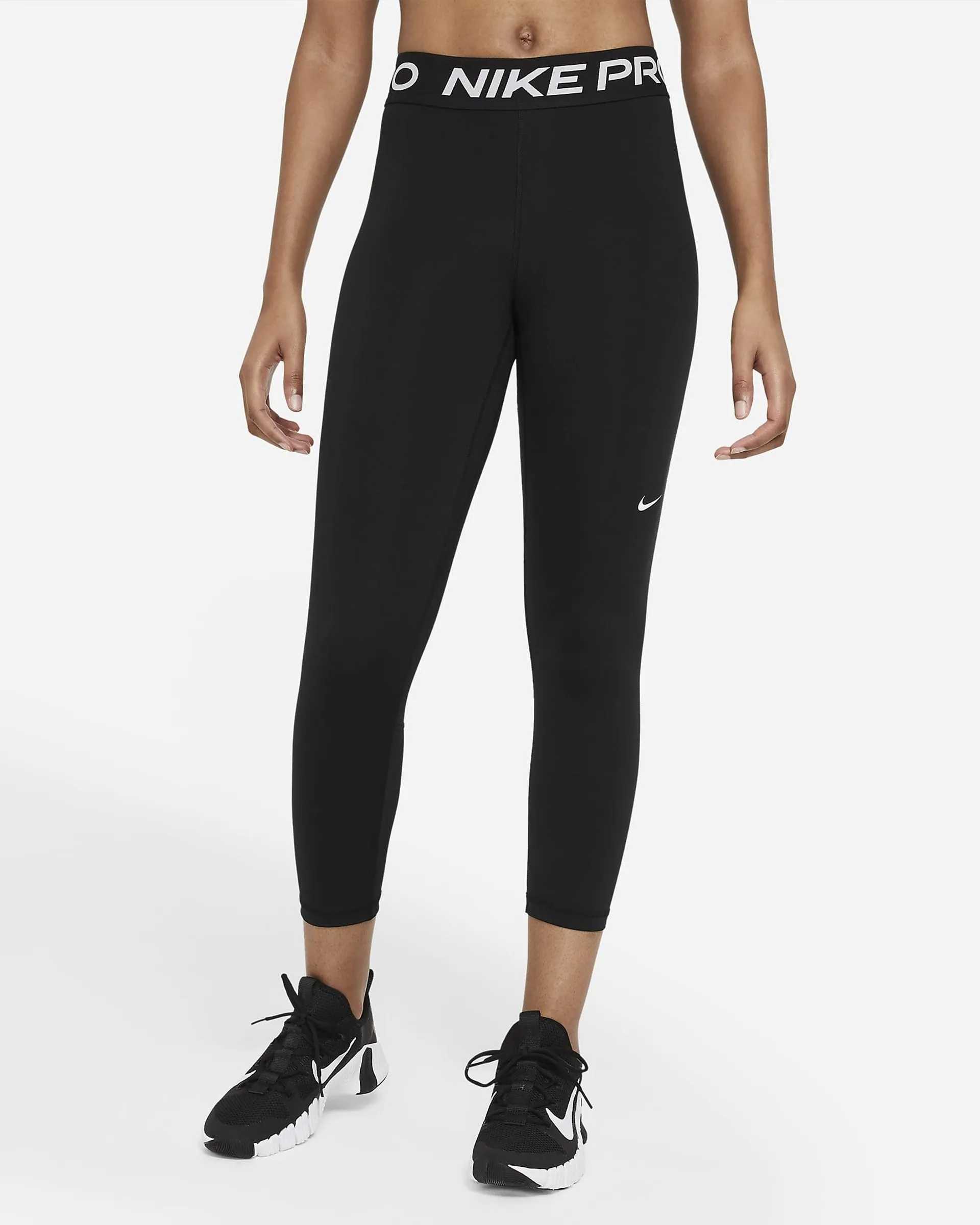 Leggings cortos de talle medio con panel de malla - Mujer