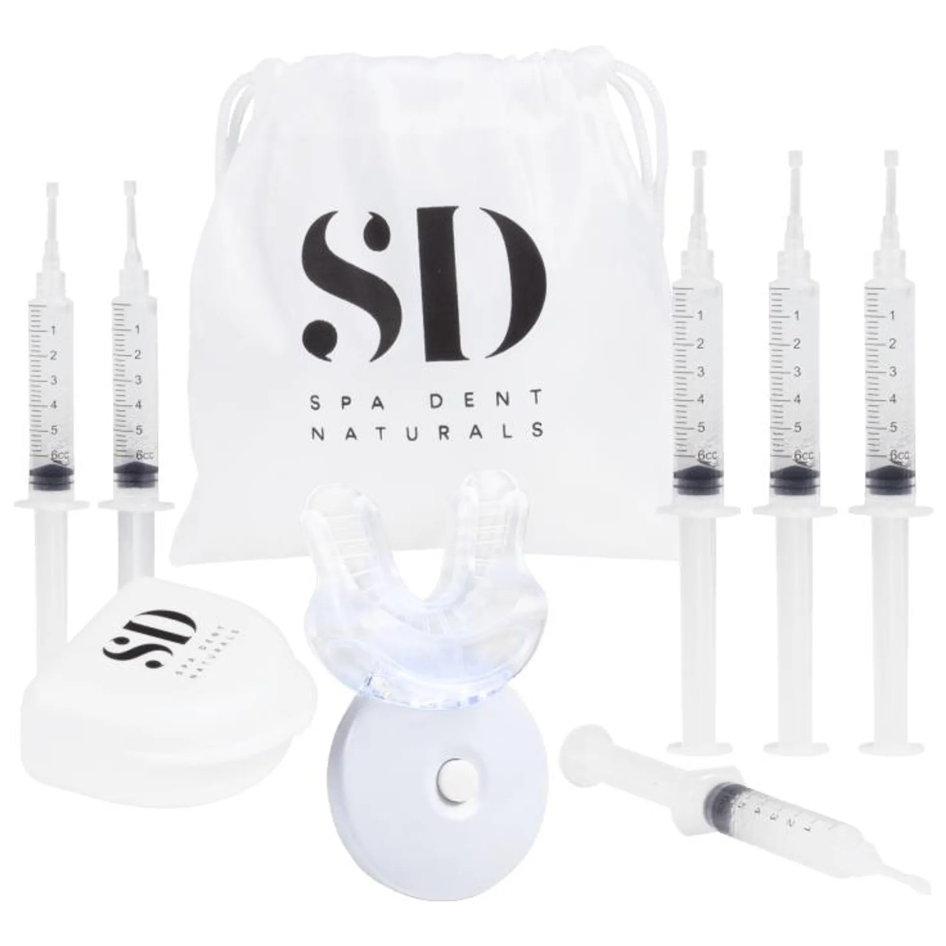 SpaDent Naturals Kit Profesional de Blanqueamiento Dental con Luz Activa