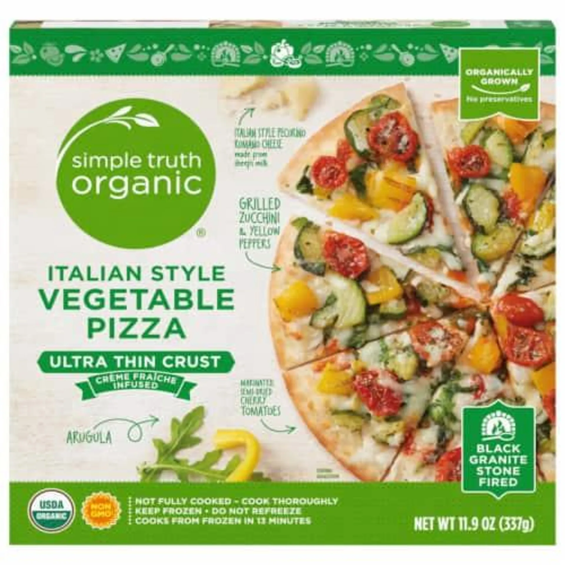 Simple Truth Organic® Italian Vegetable Ultra Thin Crust Frozen Pizza