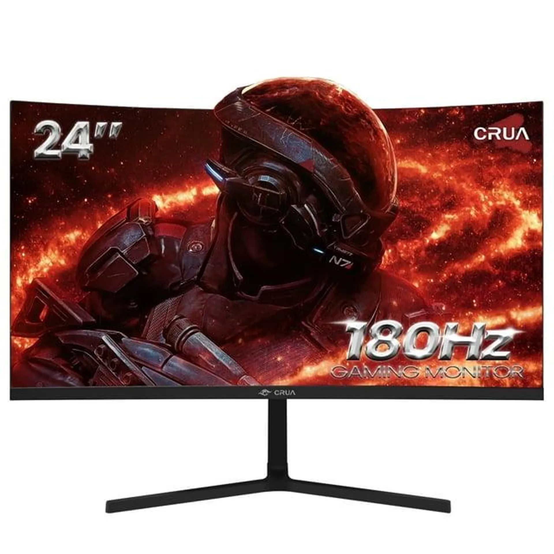 CRUA 24" 165Hz/180Hz Curved Gaming Monitor,FHD 1080P Computer Monitor,FreeSync,99% SRGB,Low Motion Blur-Black