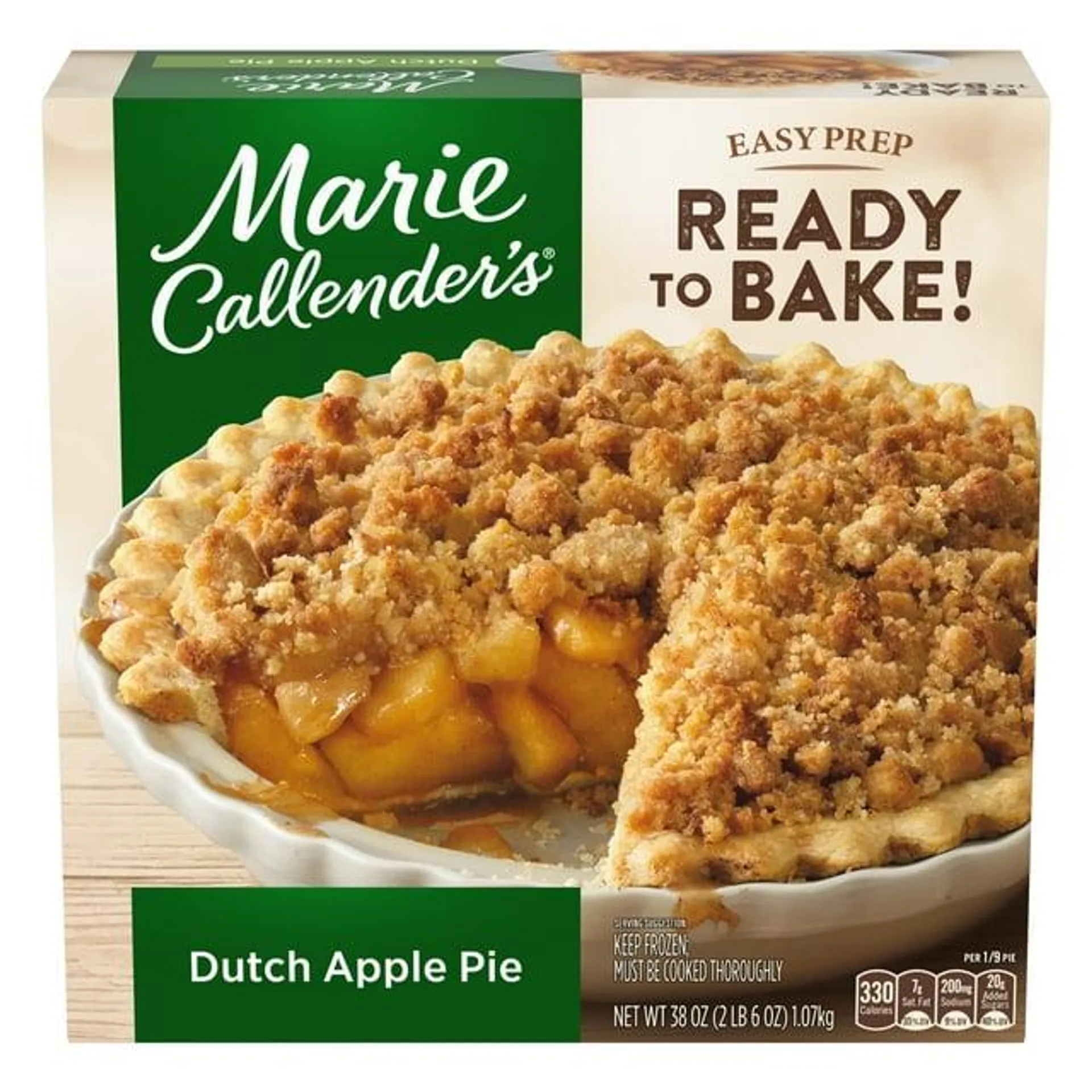 Marie Callender's Dutch Apple Pie, Frozen Dessert, 38 oz (Frozen)