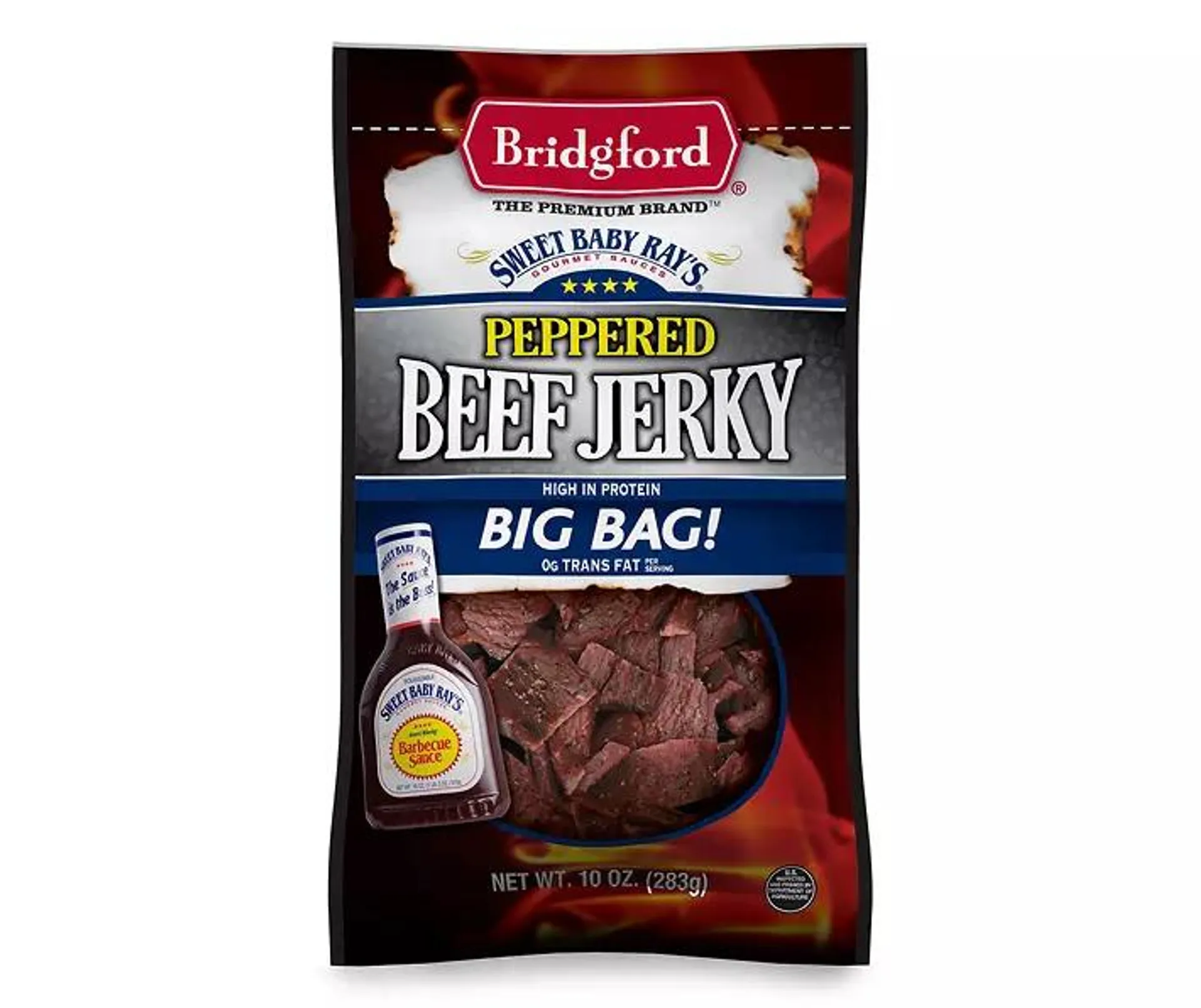 Sweet Baby Ray's Peppered Beef Jerky Big Bag, 10 Oz.