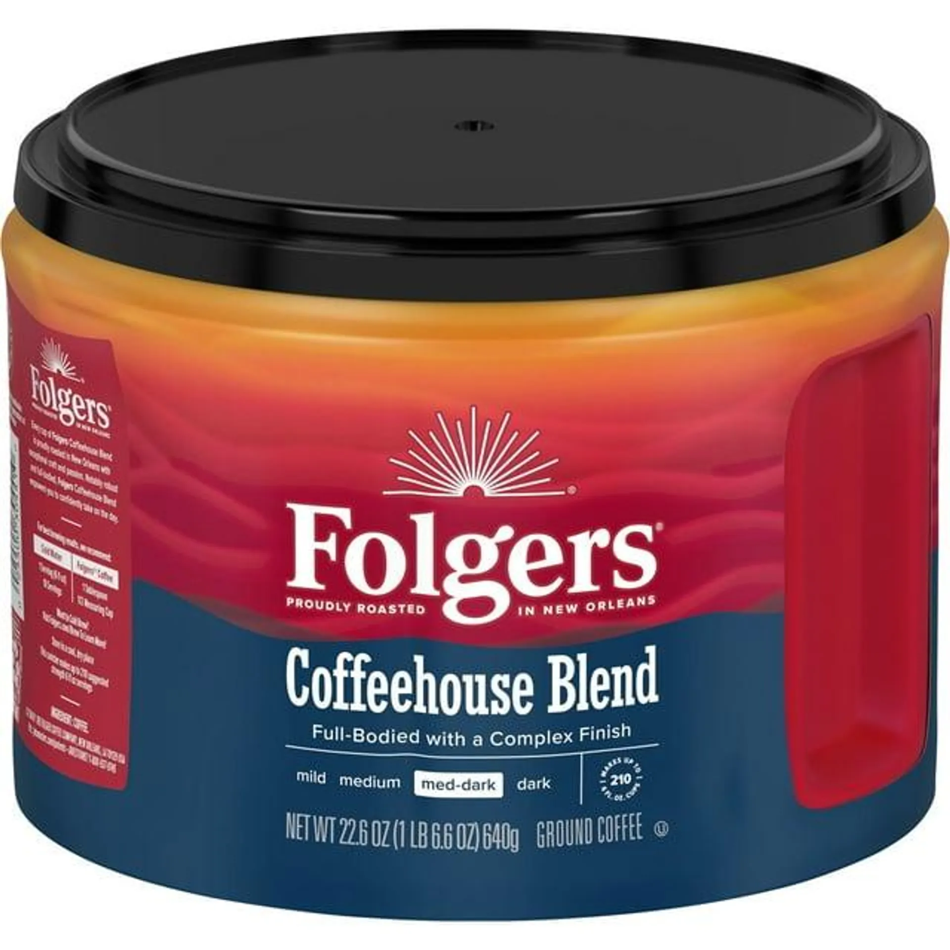 Folgers Coffeehouse Blend Ground Coffee, Medium-Dark Roast, 22.6 Oz. Canister