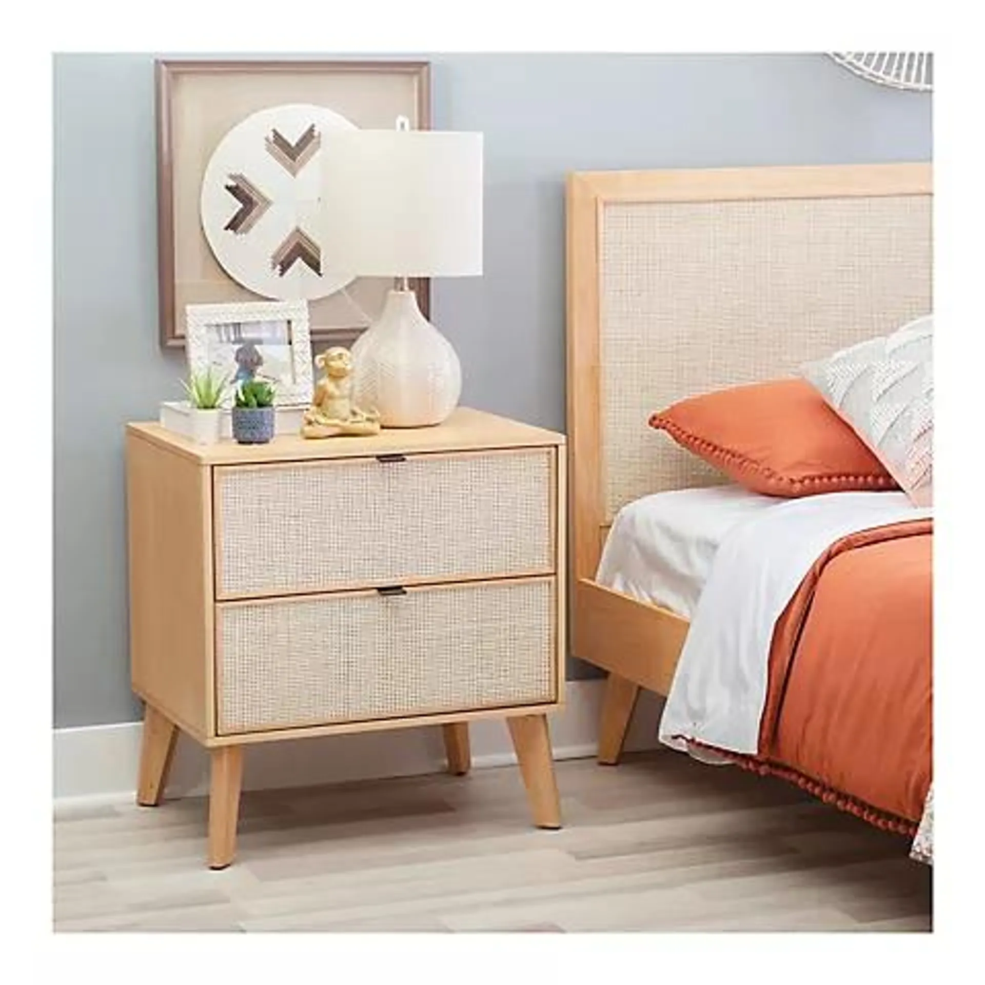 Linon Claudette Cane Nightstand