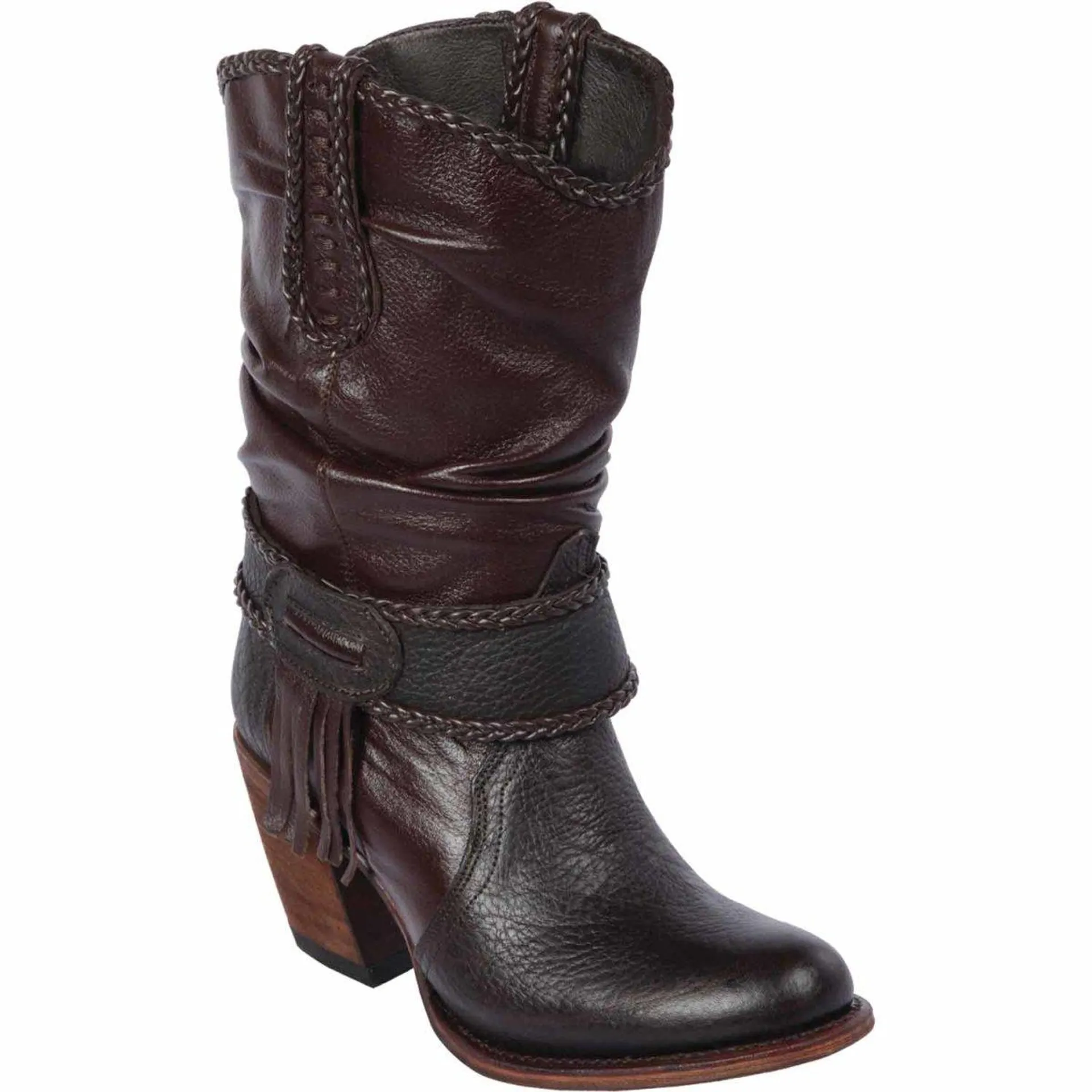 Botas Cortas de Cuero para Mujer en Horma Oval Q39B2707