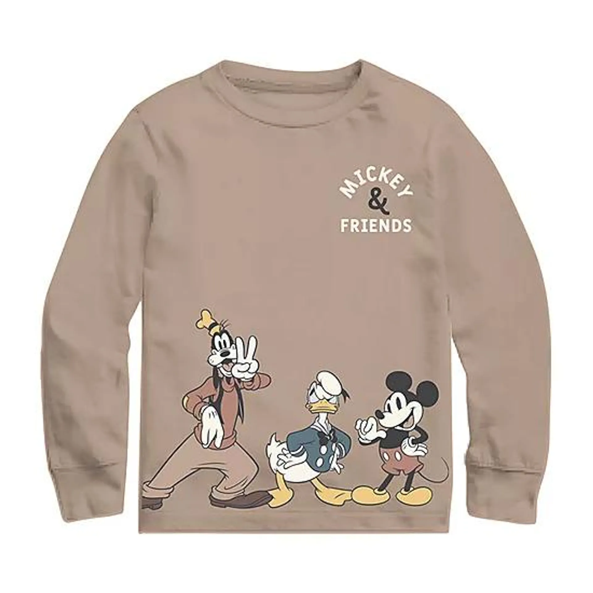 new! Toddler Boys Crew Neck Long Sleeve Mickey Mouse Graphic T-Shirt