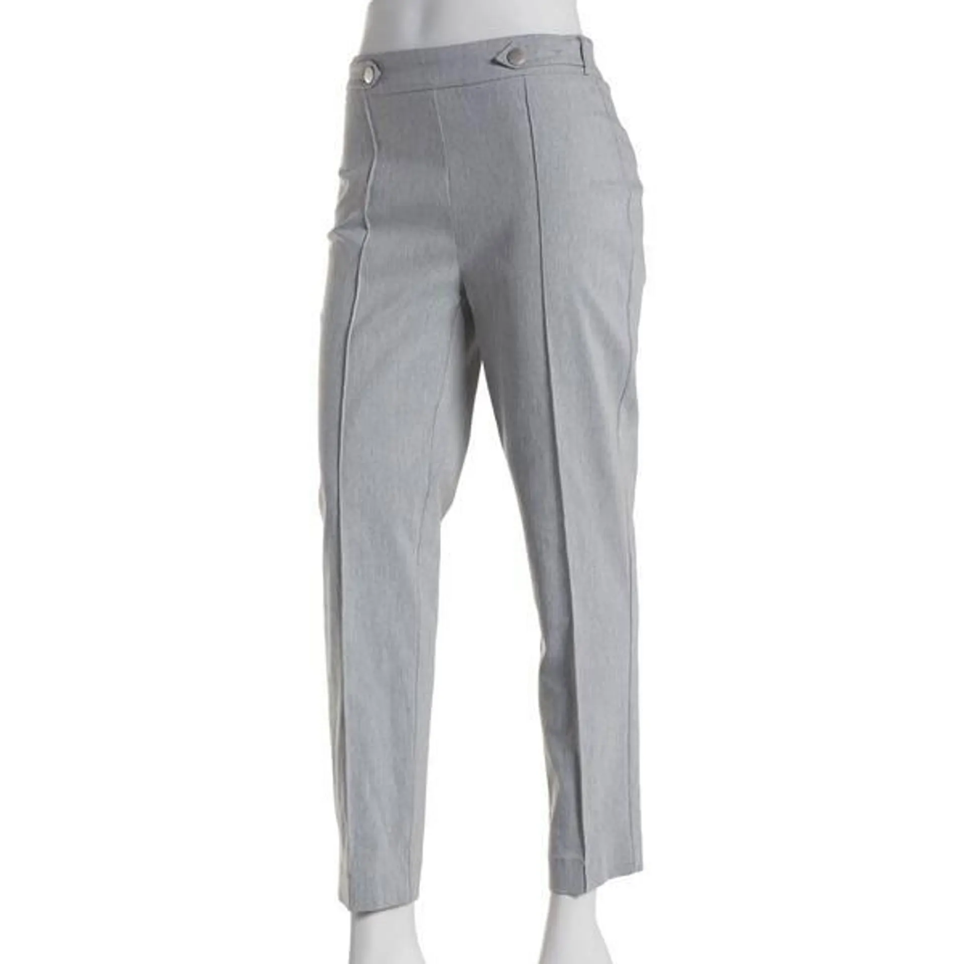 Womens Zac & Rachel Solid Millennium Button Detail Ankle Pants