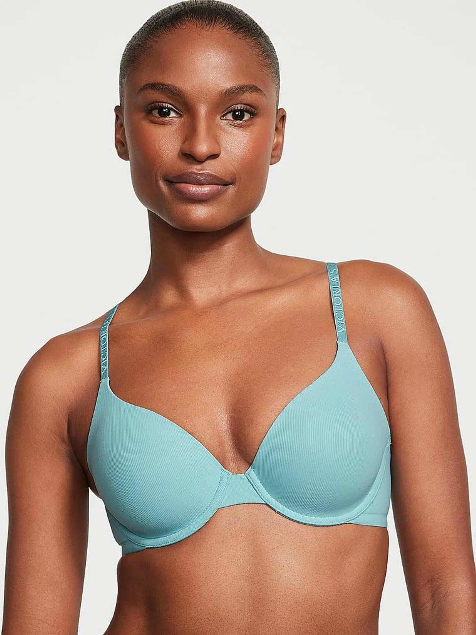 Lightly Lined Full-Coverage Micro-Rib Bra