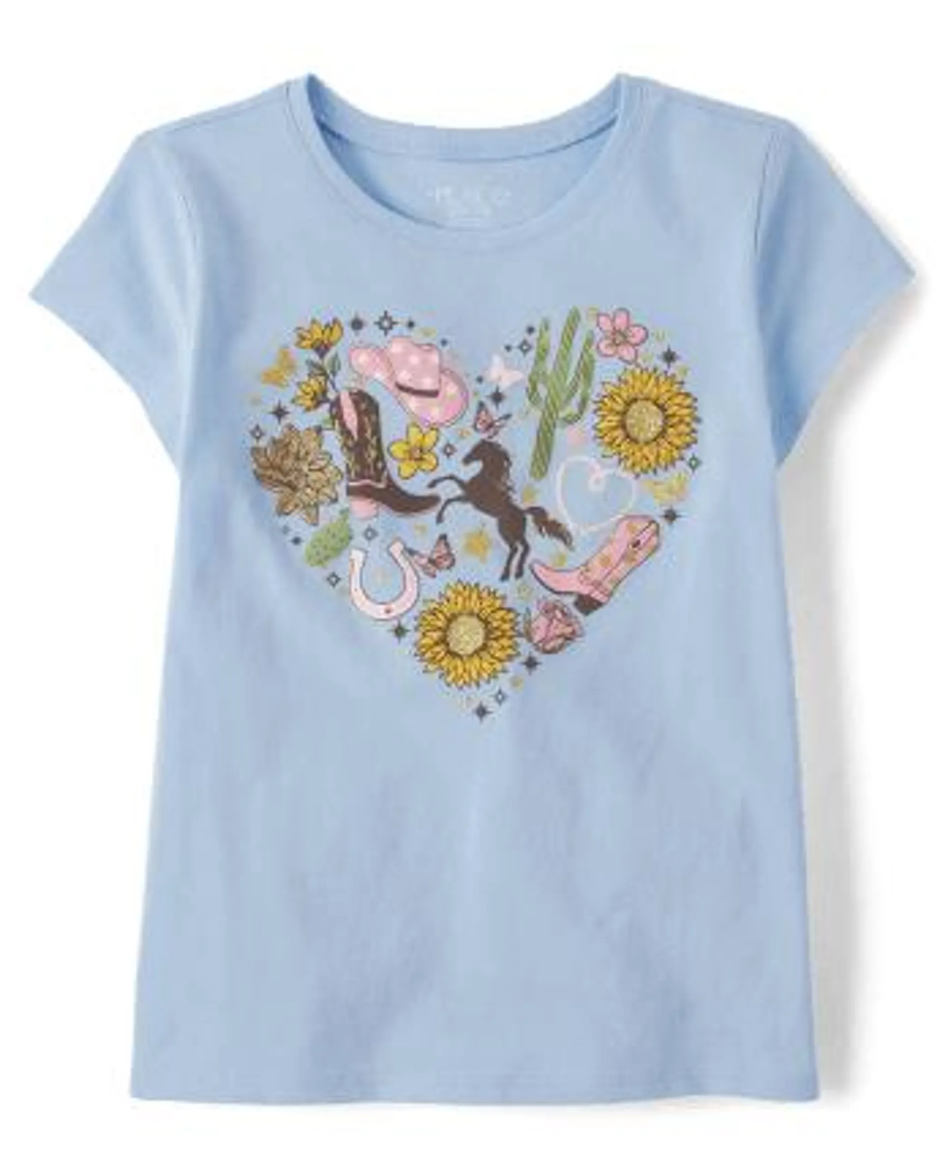 Girls Country Heart Graphic Tee - whirlwind