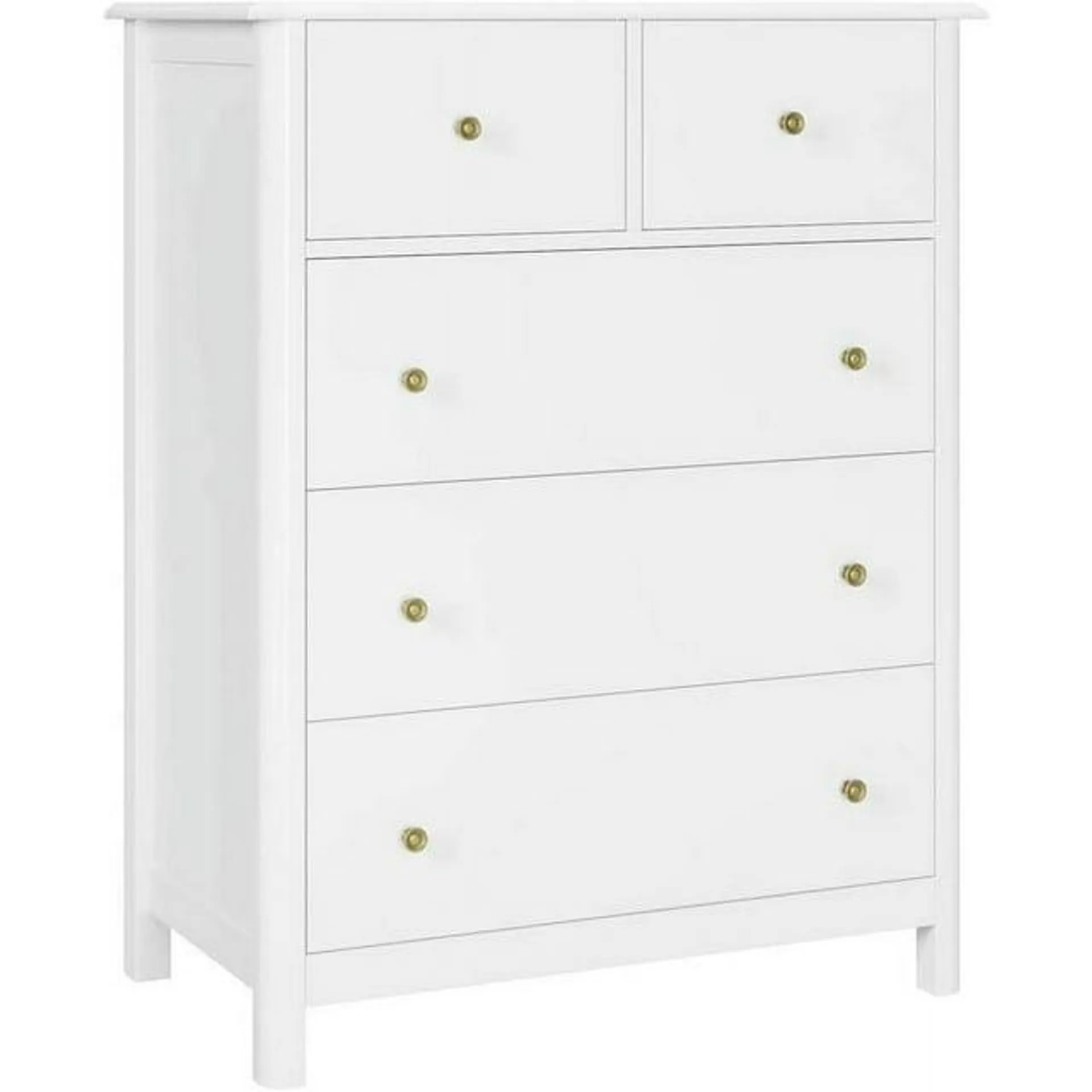 Homfa Kids Dresser of 5 Drawers, Dresser Chest with Easy Pull Handle for Bedroom, Living Room, White Finish