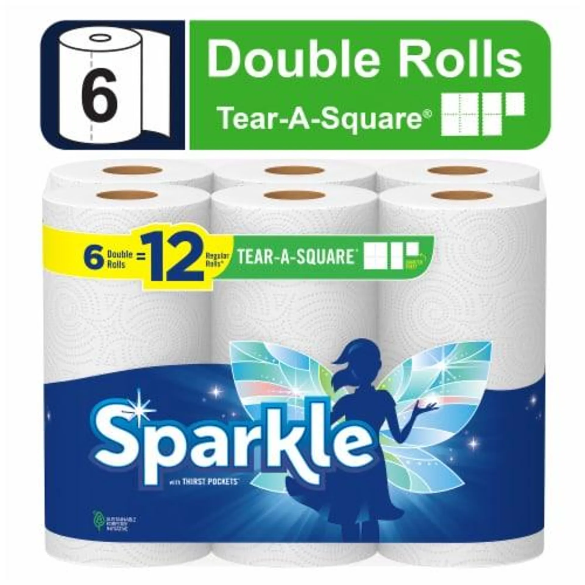 Sparkle® Tear-A-Square® Double Roll Paper Towels