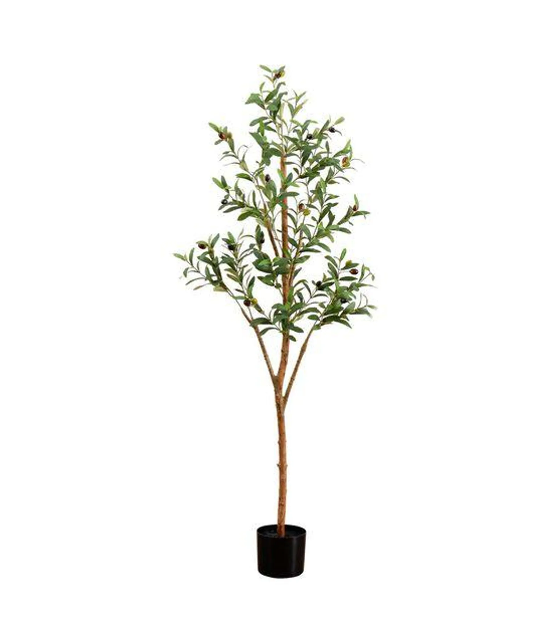 Nearly Natural 5' Olive Artificial Tree With Natural Trunk With Pot