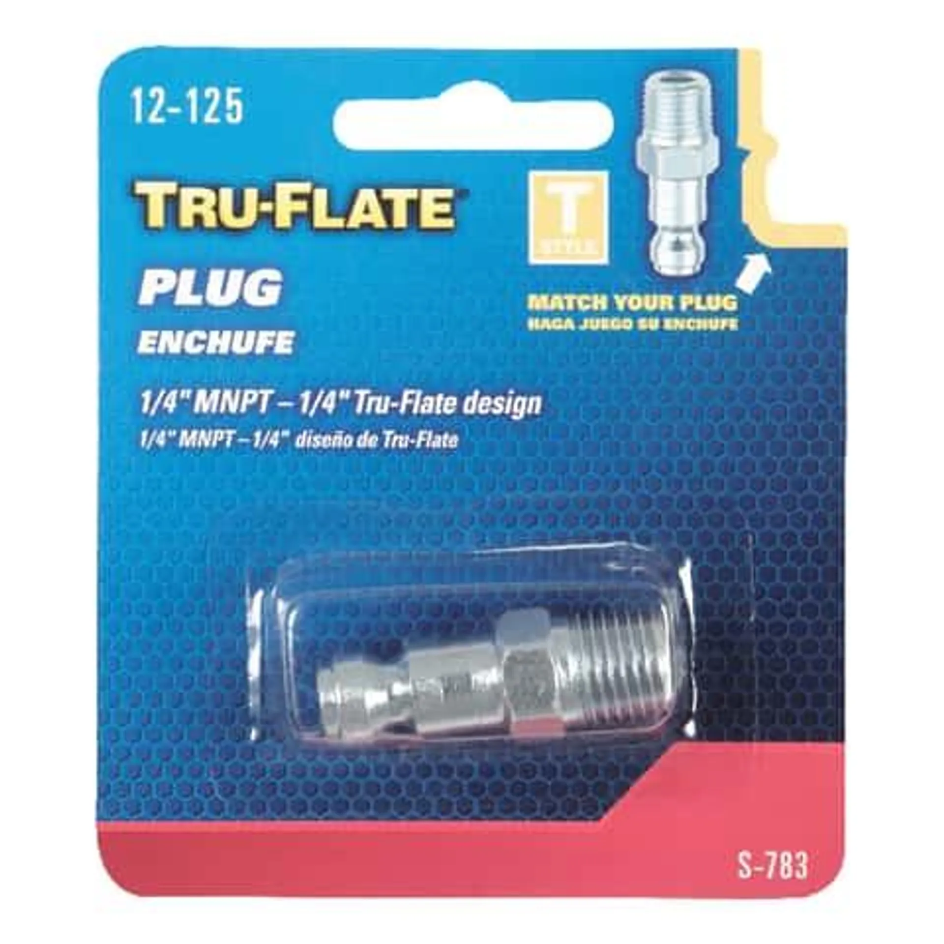 Tru-Flate Steel Air Plug 1/4 in. Male 1 pc