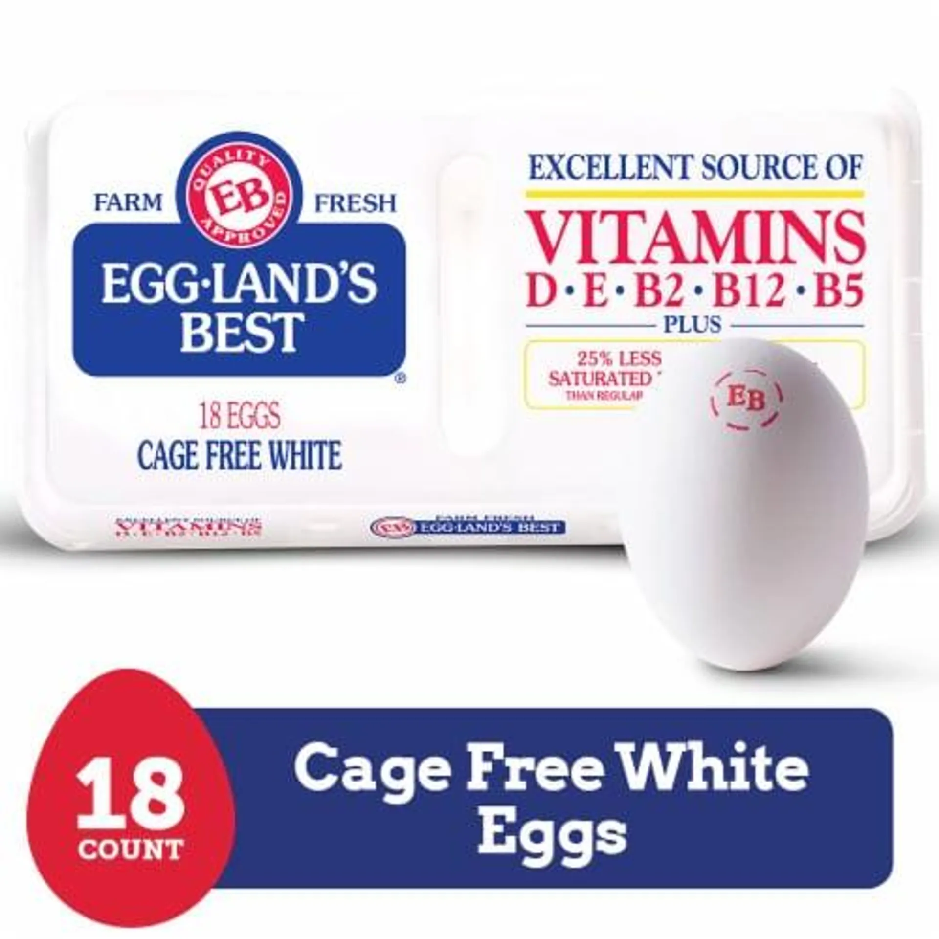 Eggland's Best Cage Free Large White Eggs, 18 count