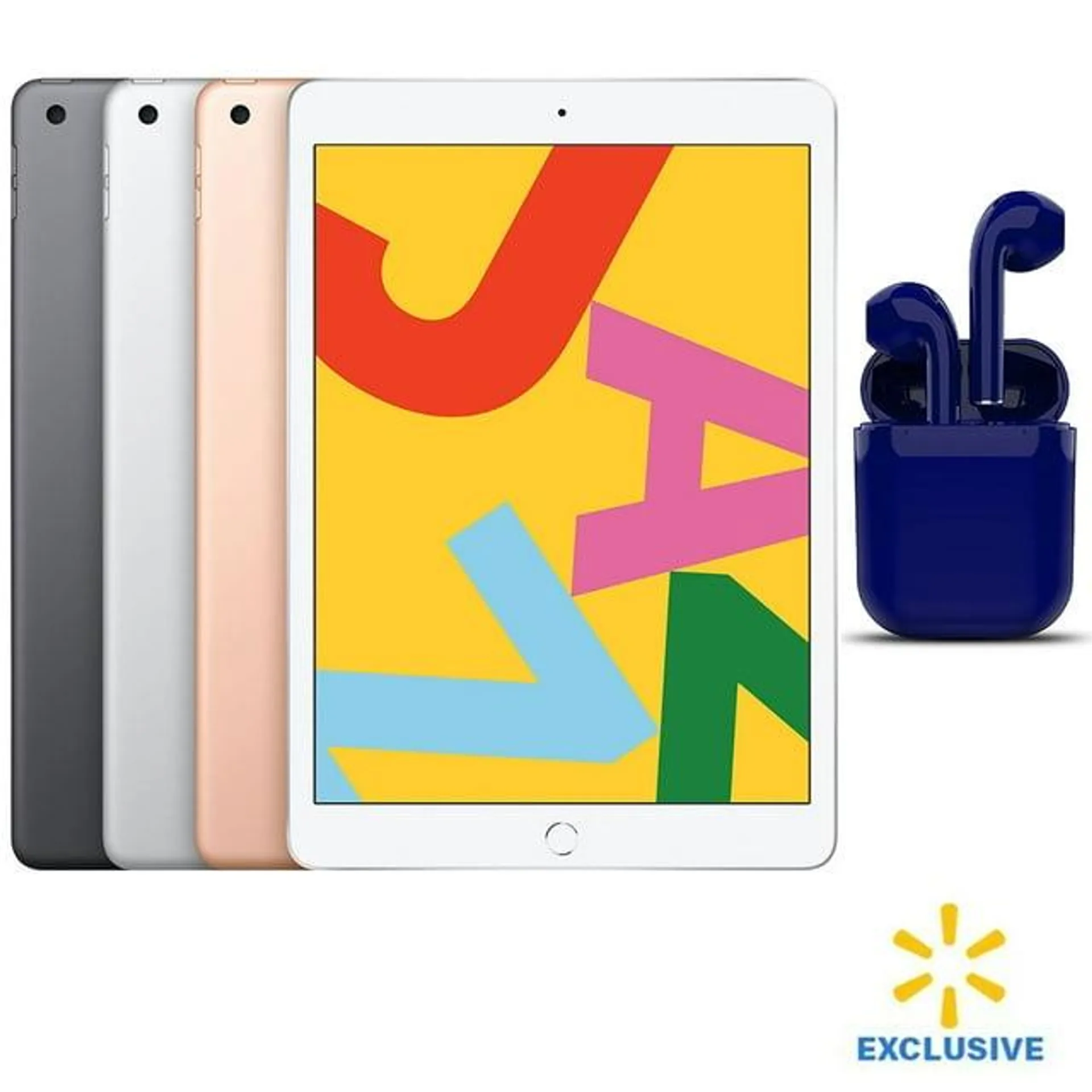 Restored Apple iPad 10.2-inch Retina Wi-Fi Only 32GB Latest OS Bundle: Bluetooth/Wireless Airbuds By Certified 2 Day Express (Refurbished)