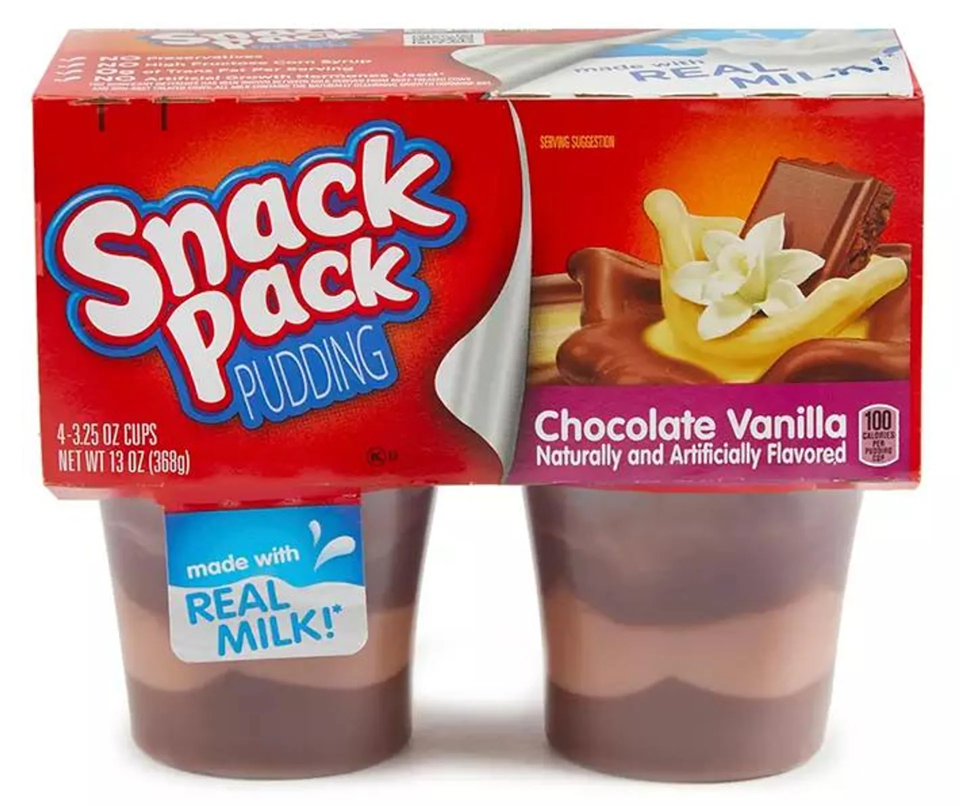 Chocolate Vanilla Pudding, 4-Pack