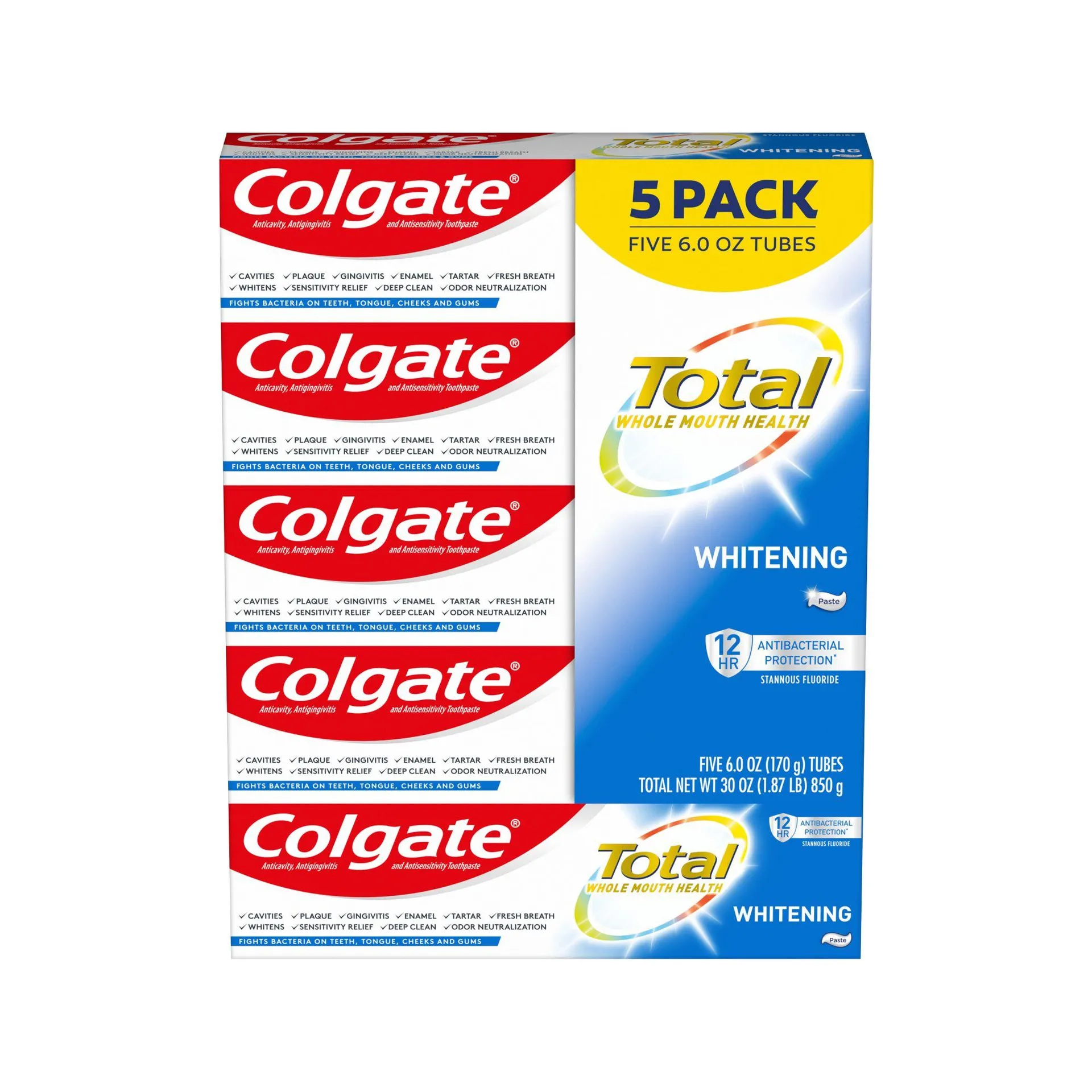 Colgate Total Whitening Toothpaste, 5 pk./6 oz.