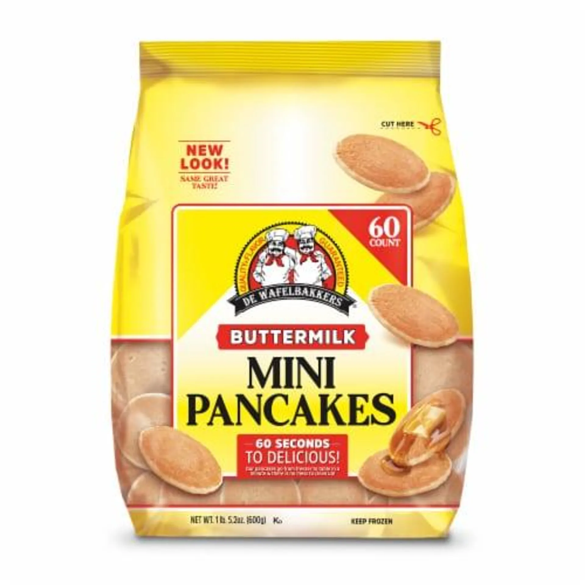 De Wafelbakkers Frozen Buttermilk Mini Pancakes, 60 Count Pack