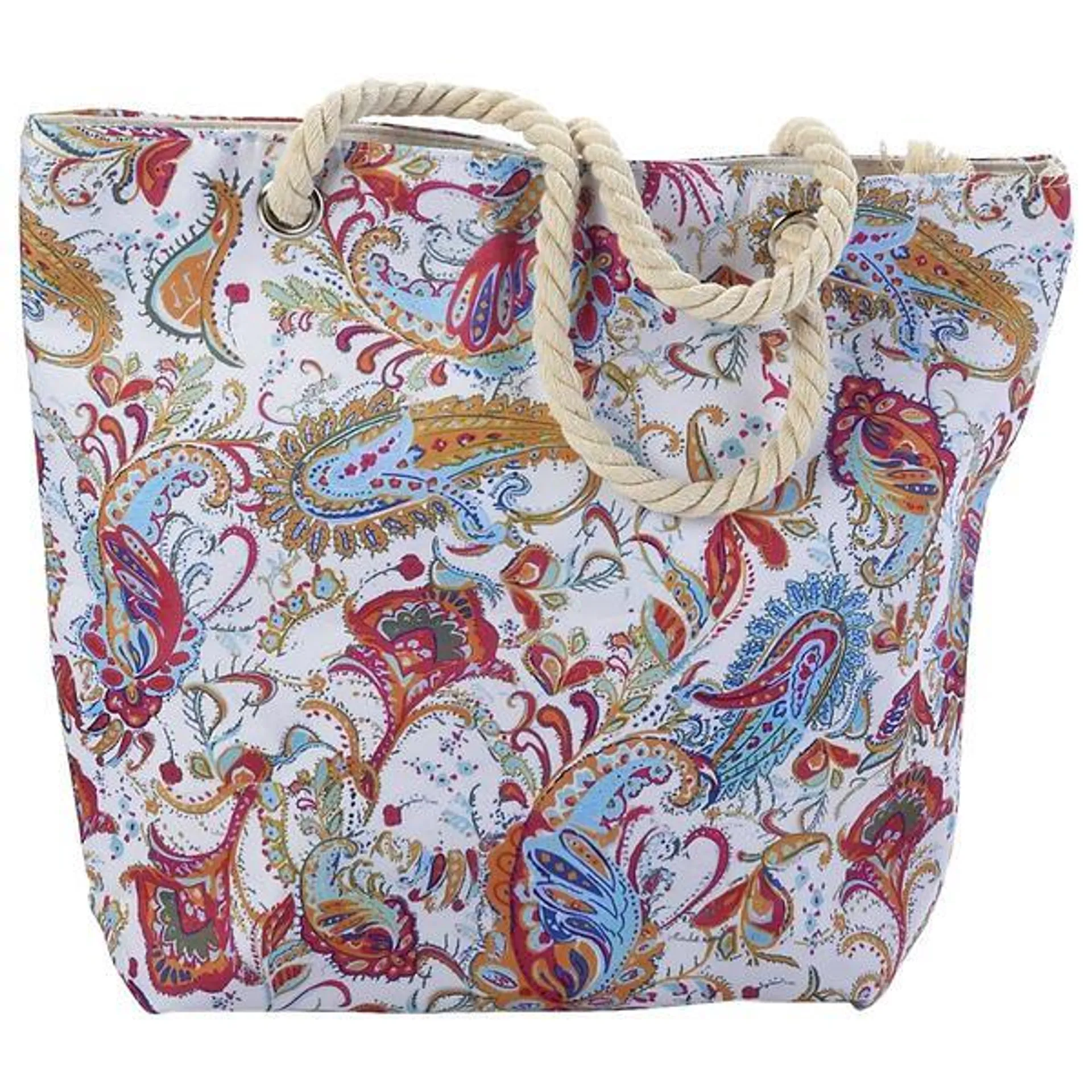 Renshun Canvas Paisley Tote - Ivory