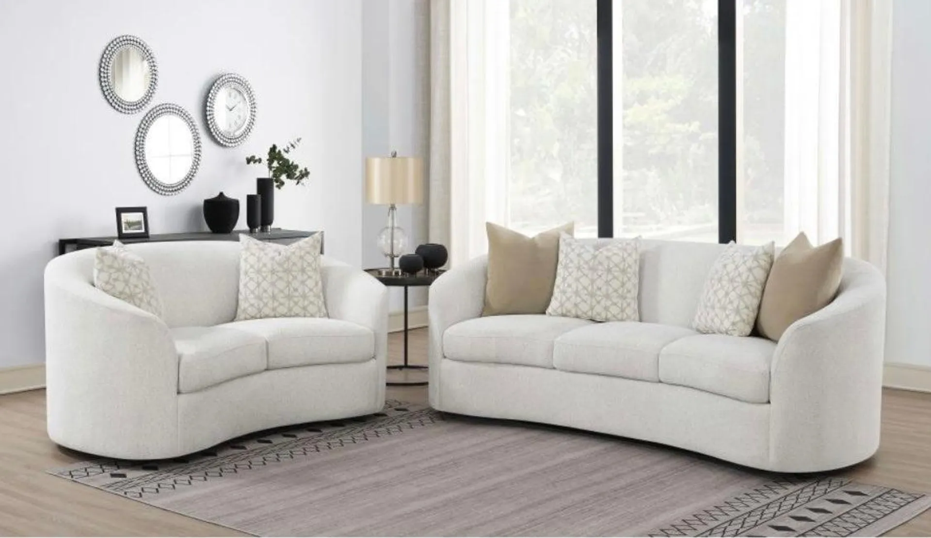 2 PCS Rainn Latte Sofa and Loveseat 509171-S2