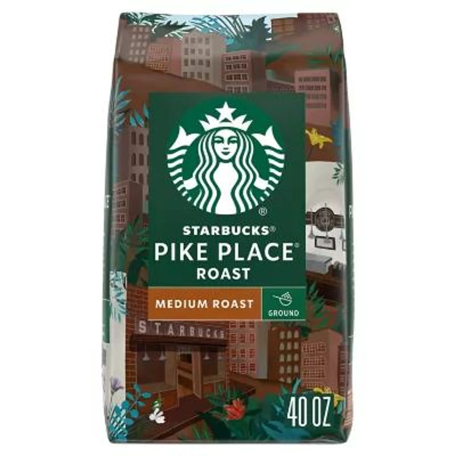 Starbucks Pike Place Medium Roast Ground Coffee, 40 oz.