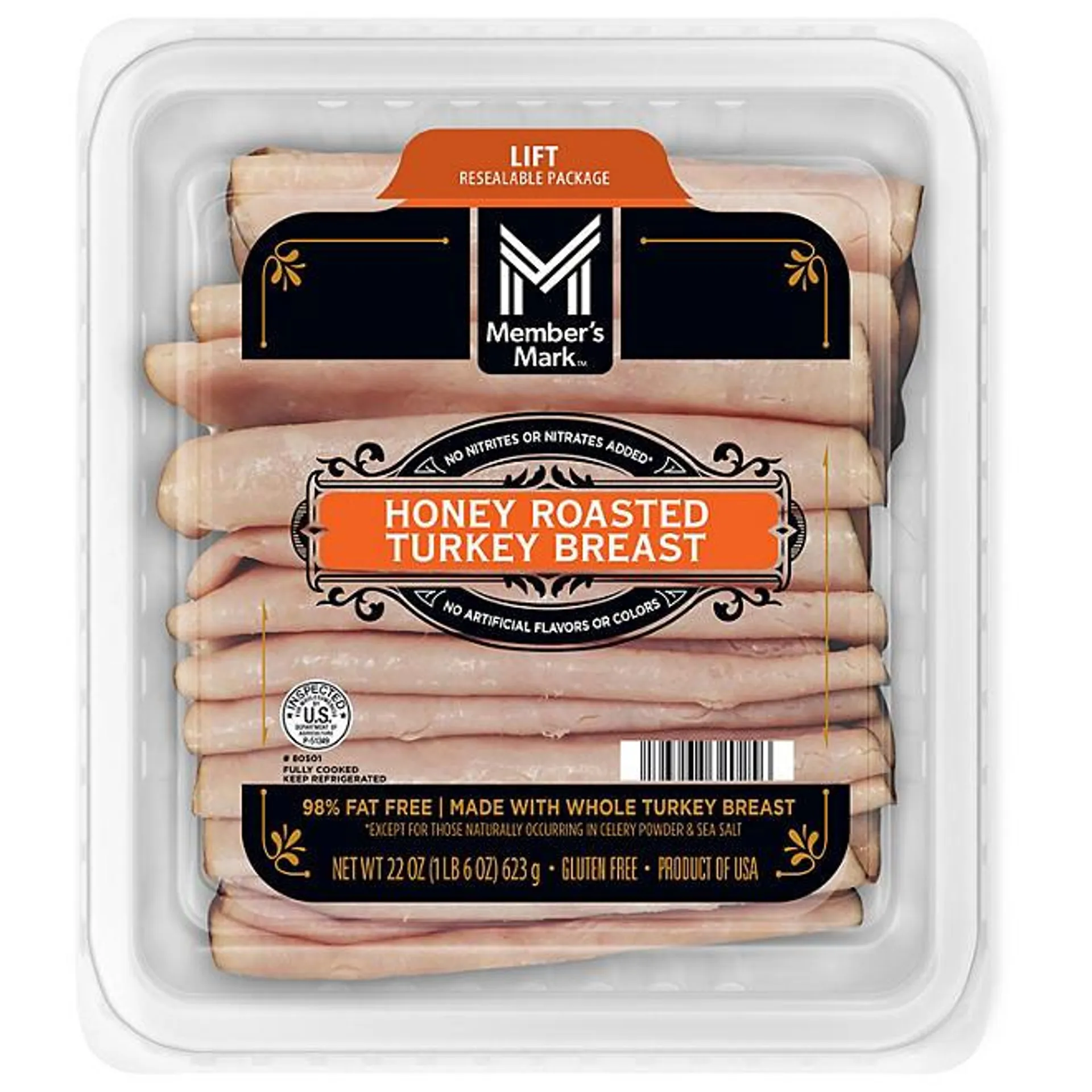 Member's Mark Honey Roasted Turkey Breast, Sliced 1 lb. 6 oz.