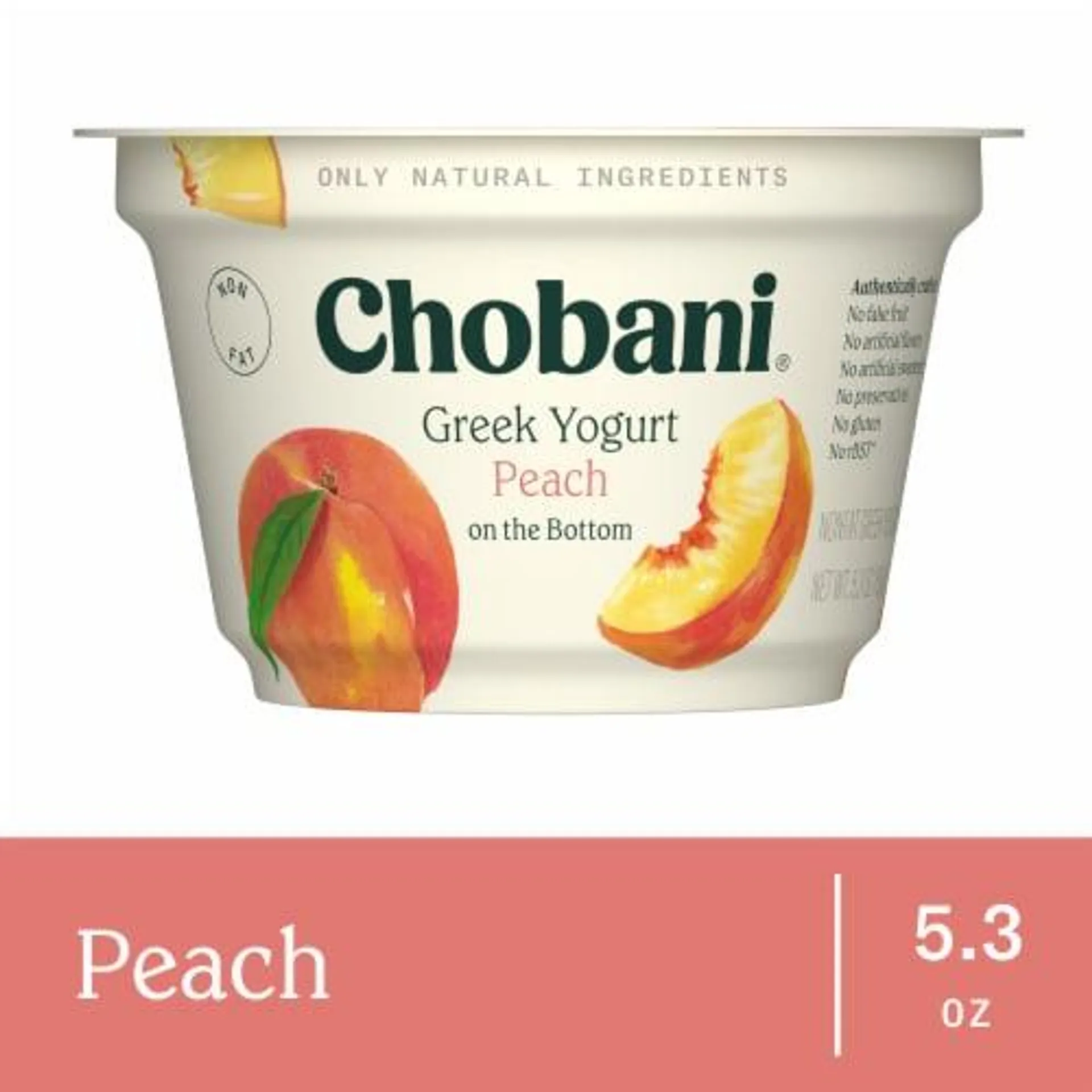 Chobani® Peach on the Bottom Nonfat Greek Yogurt Cup