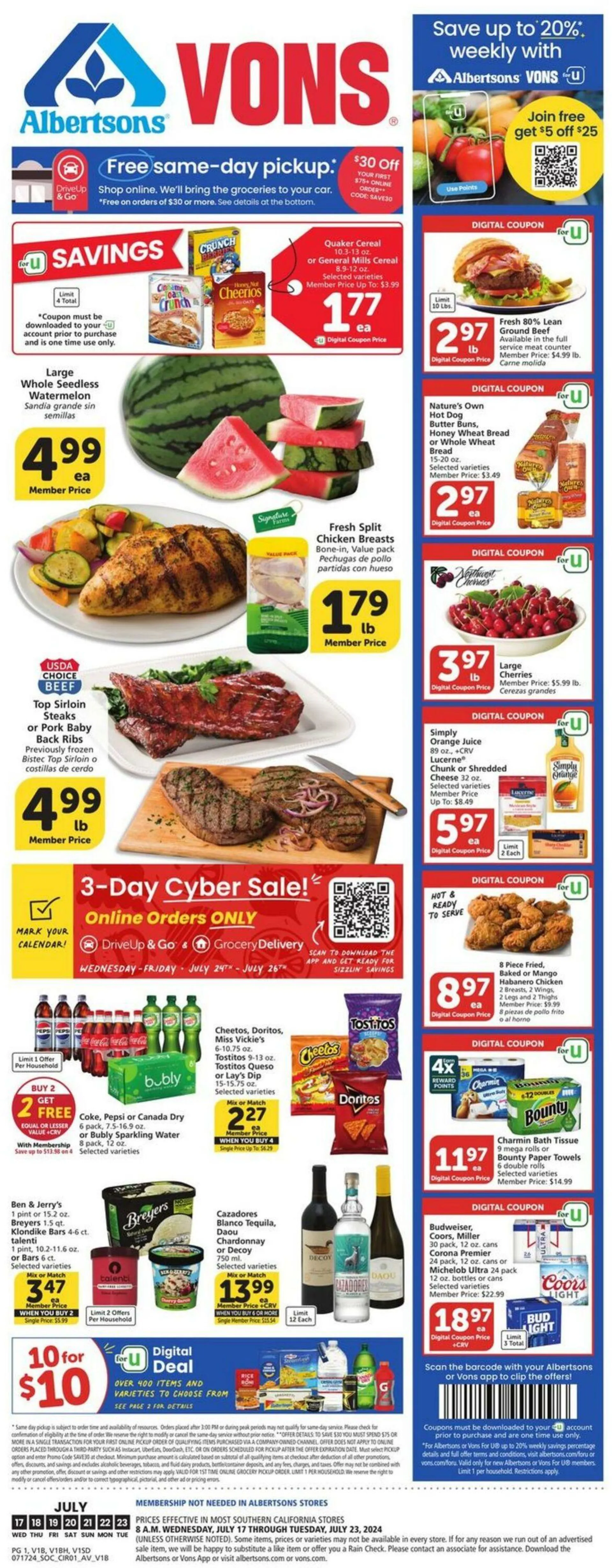 Vons Current weekly ad - 1