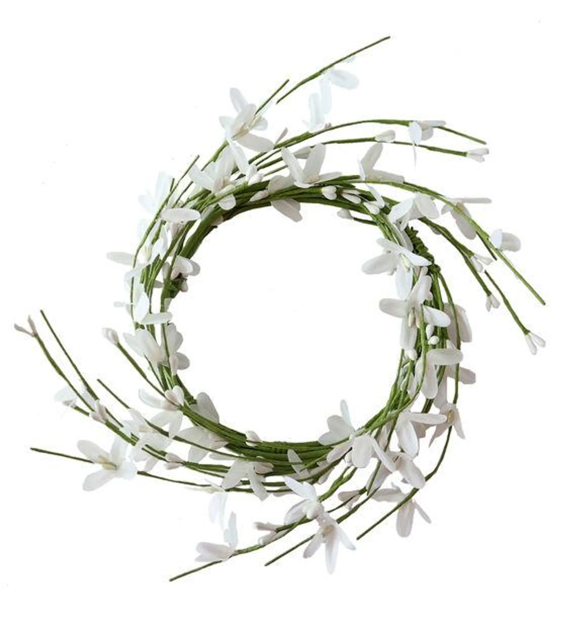 60" Spring White Dogwood Coiled Garland by Bloom Room