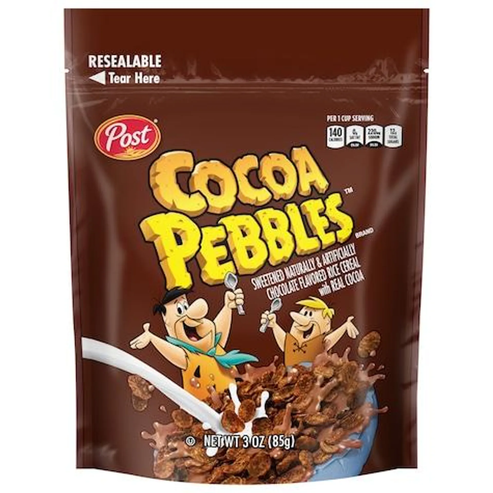 Post Cocoa Pebbles Cereal, 3 oz.