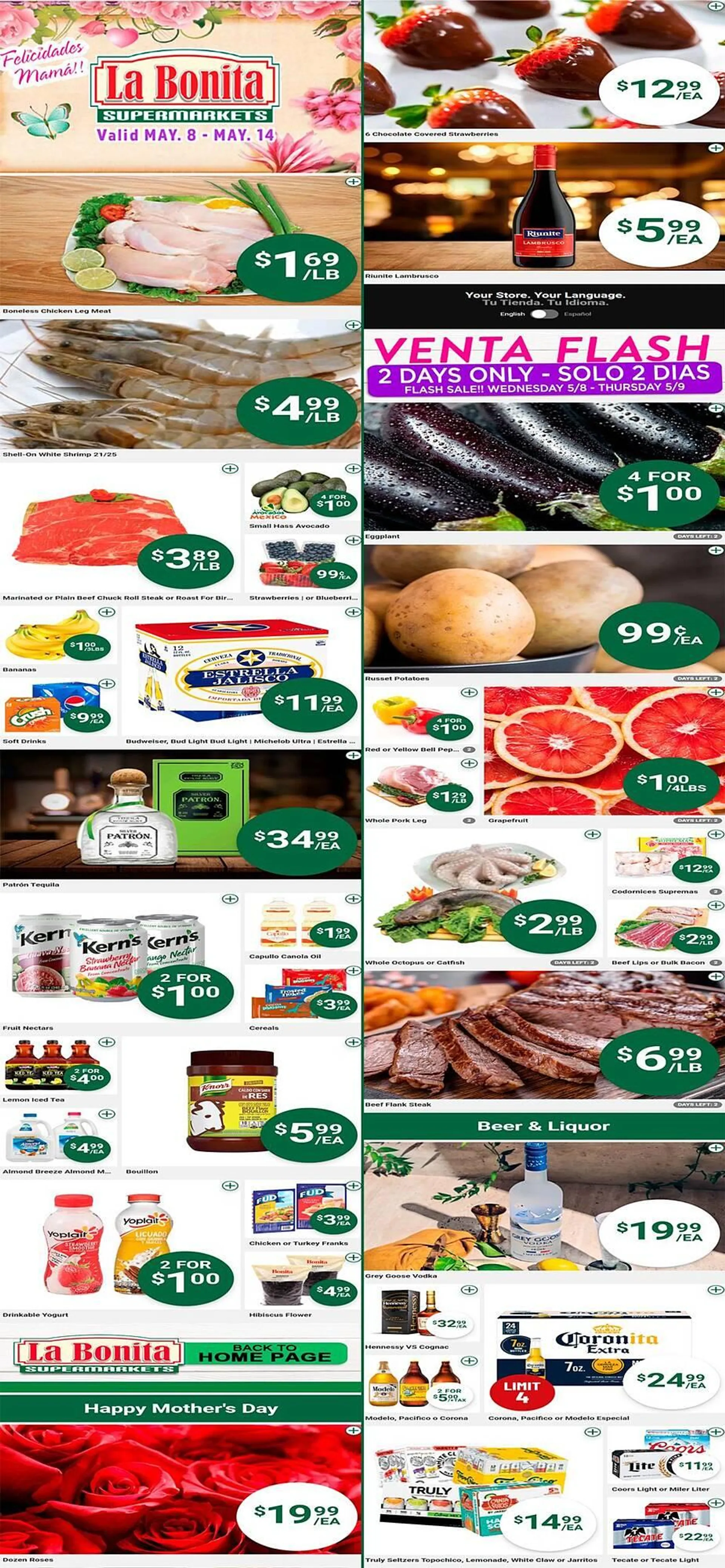 Catálogo de La Bonita Supermarkets Weekly Ad 9 de mayo al 14 de mayo 2024 - Página 1