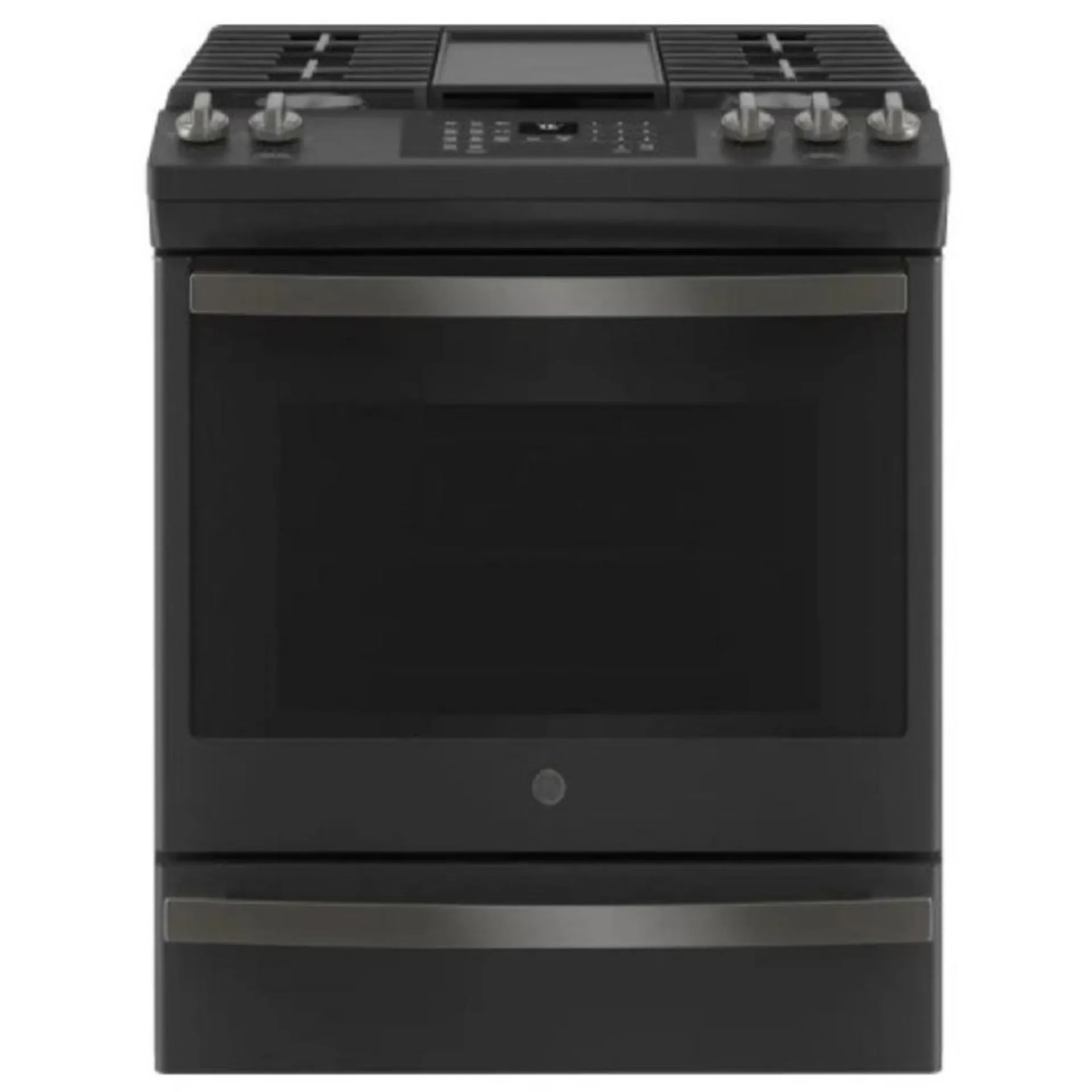 GE Appliances JGS760FPDS 30" 5.6 cu.ft. Black Slate Slide-In Gas Range with 5 Sealed Burners and Air Fryer