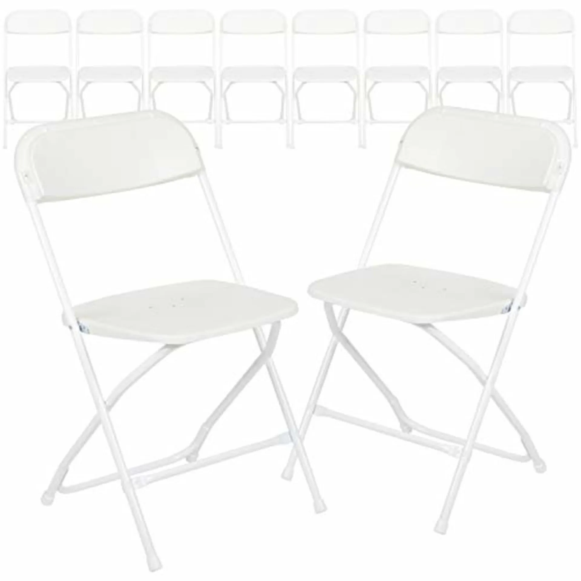 Flash Furniture Hercules Series Plastic Folding Chair - White - 10 Pack 650LB Weight Capacity Comfortable Event Chair-Lightweigh