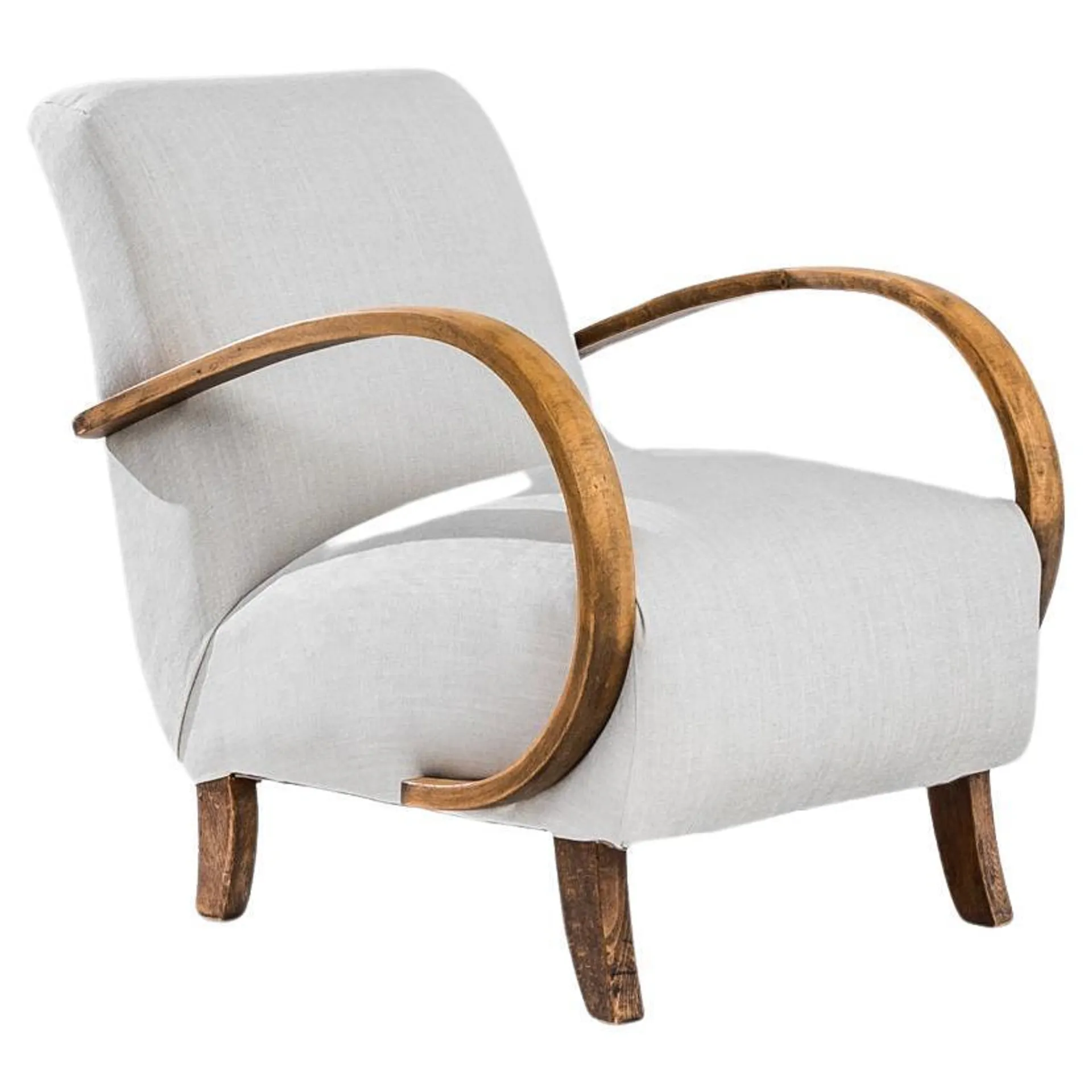 1930s Czech Wooden Armchair by J. Halabala