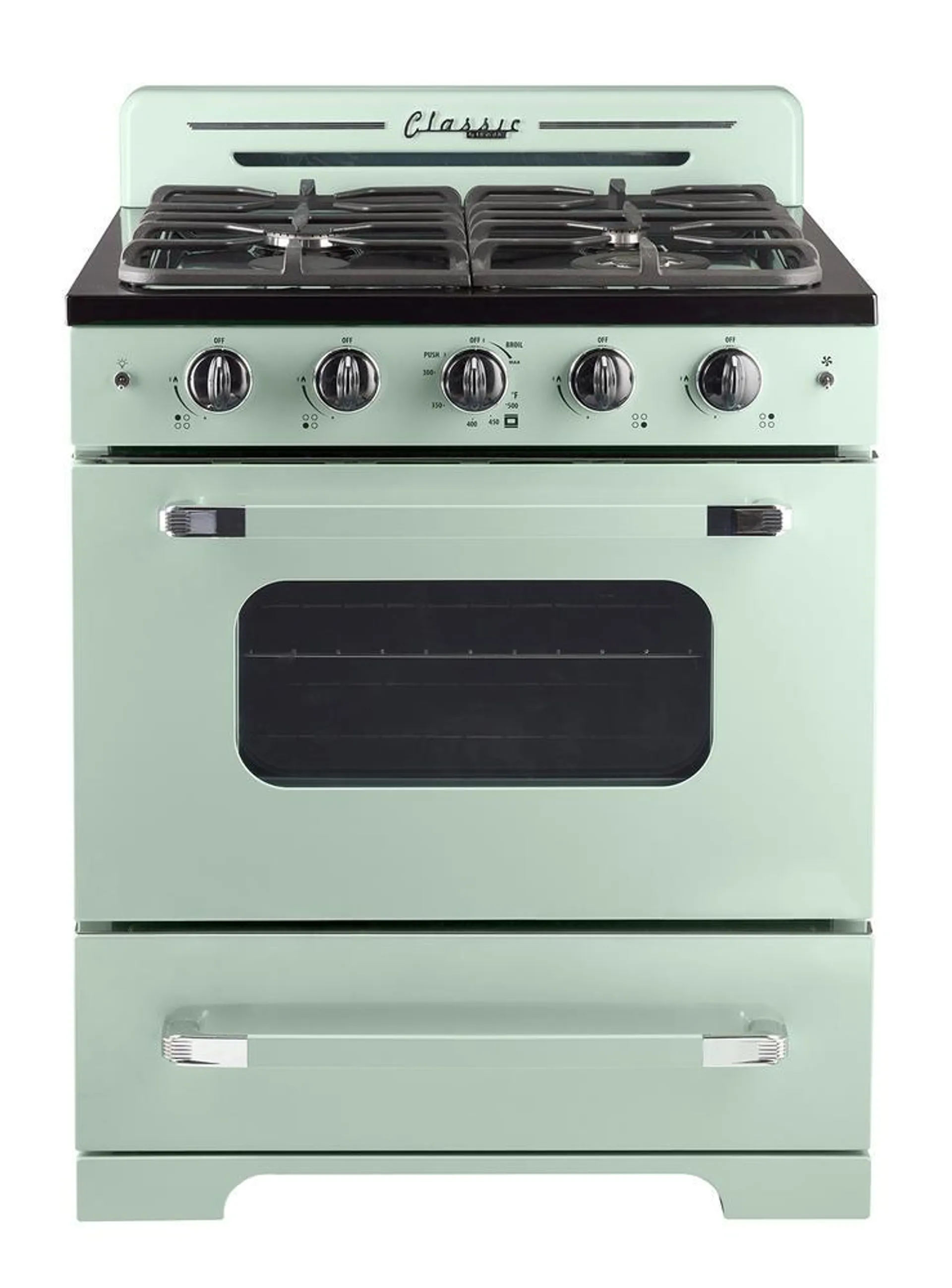 Unique® 30" 3.9 cu.ft. Summer Mint Green Retro Gas Range