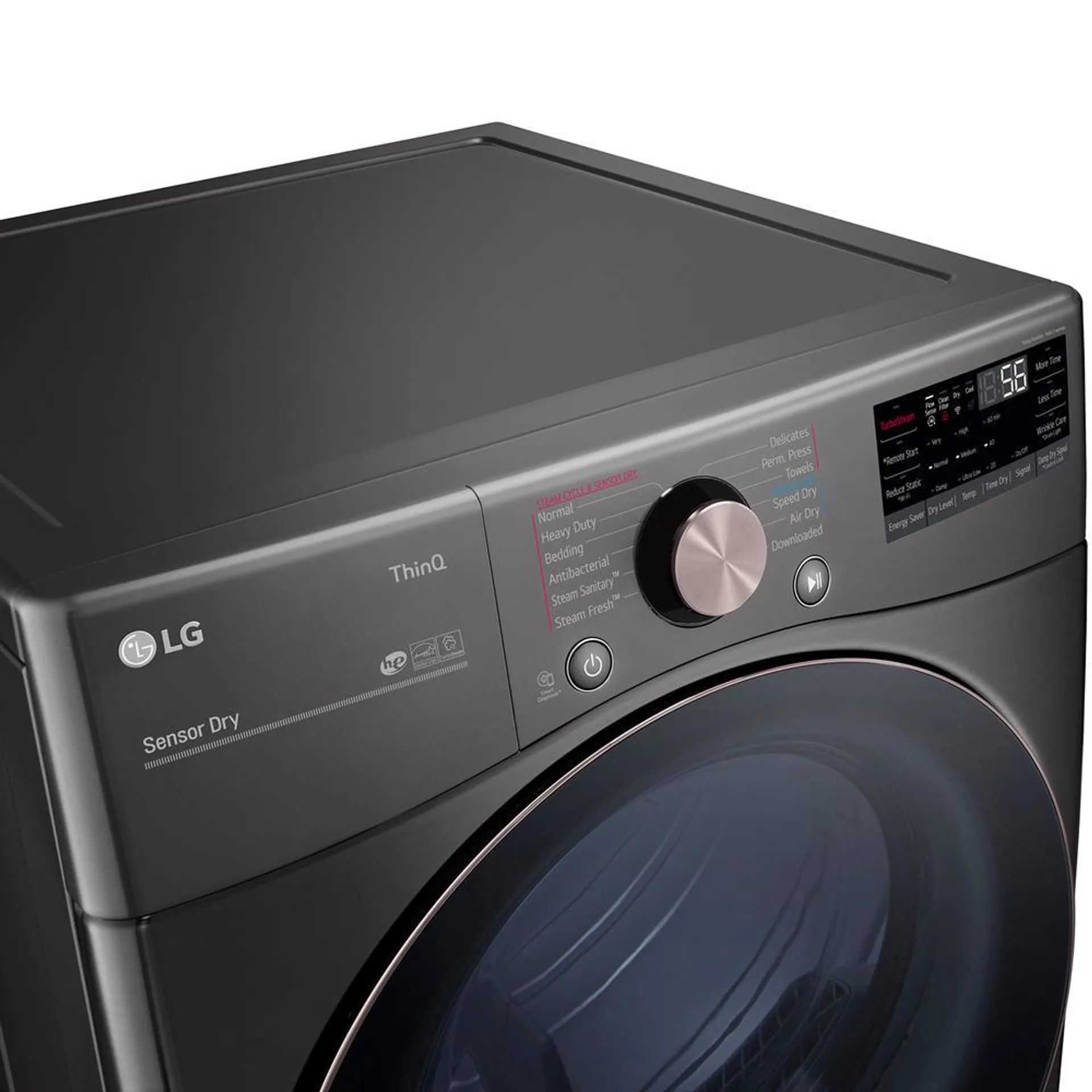 LG DLEX4000B 7.4 cu. ft. Smart Wi-Fi Enabled Front-Load Electric Dryer w/ TurboSteam™ & Built-In Intelligence - Black Steel